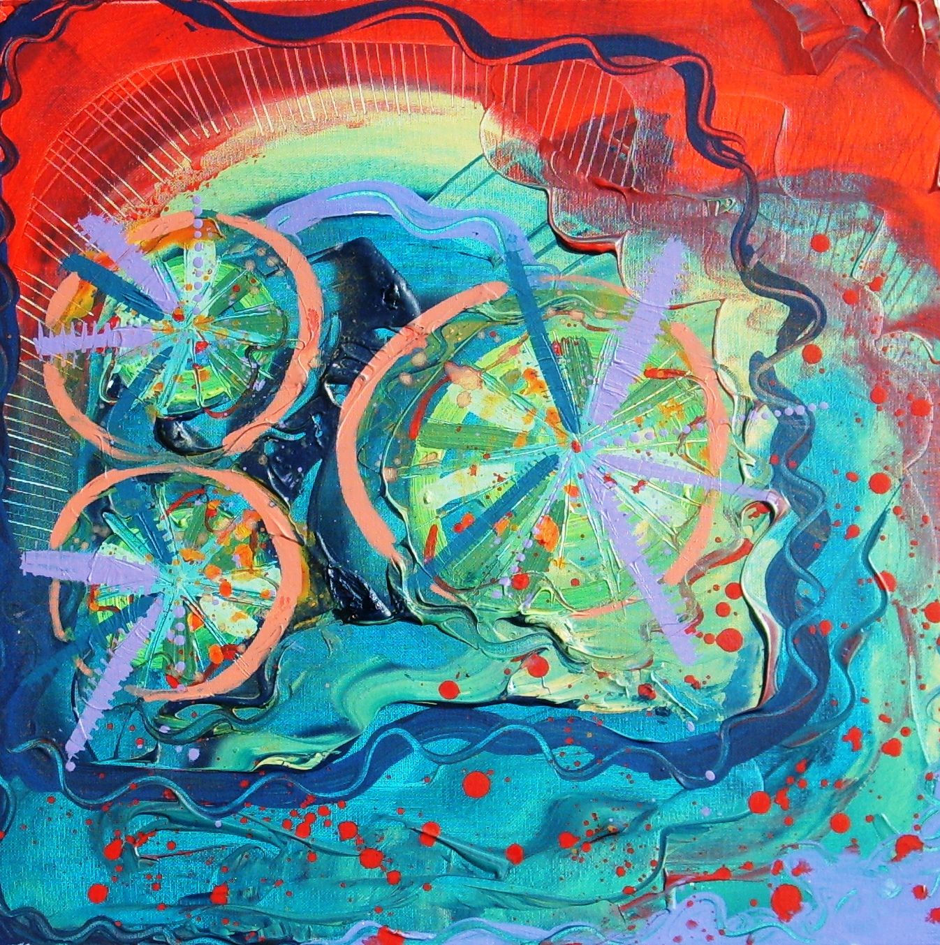 Wallpaper #52dQ-5IBSpphPi3-YpO8435 An Abstract Painting with Blue and Red Colors
