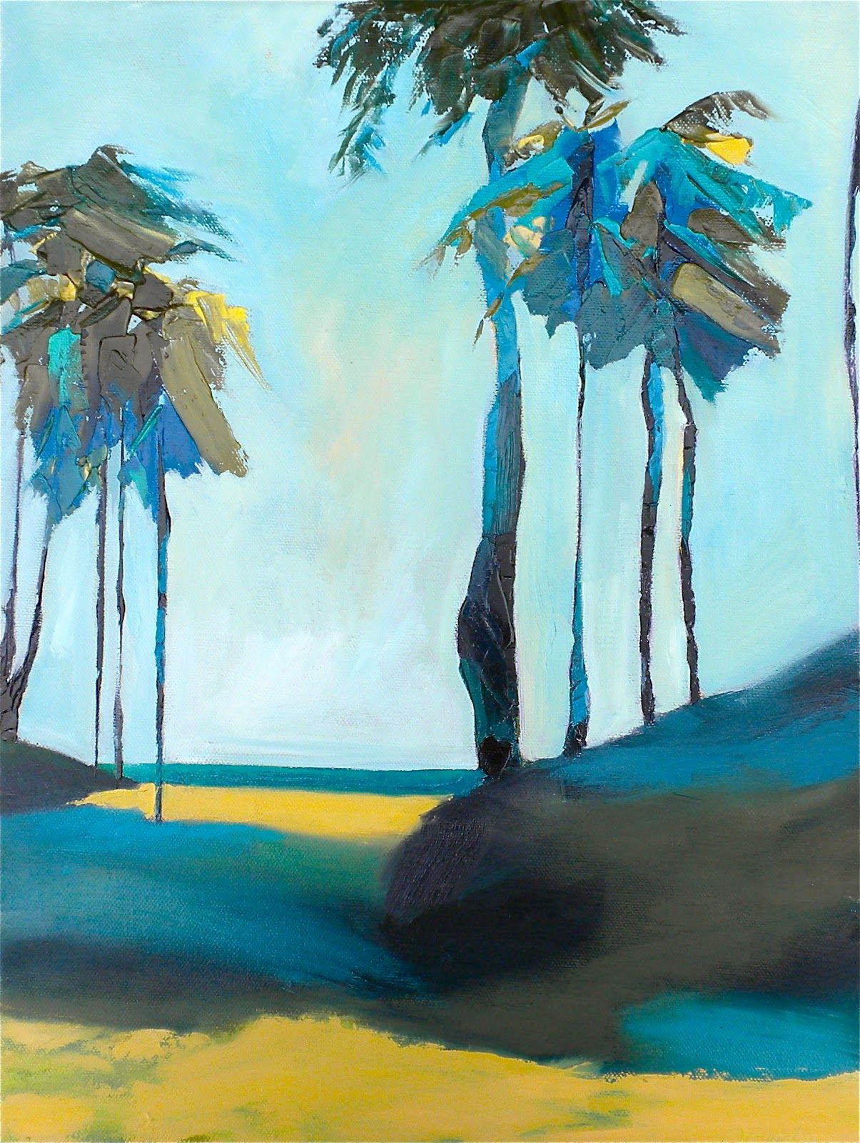 Wallpaper #UmcpA5MBSpphPi3-NrL_50 Palm Tree Beach Painting Palette Knife Painters Abstract Maui