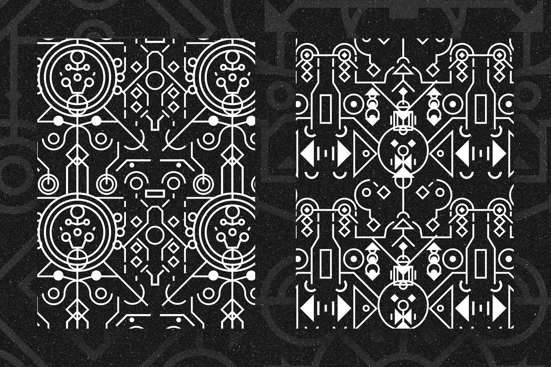 Wallpaper #cRk8_44BtGB6xQ78fkiN27 Novarium Sci Fi Pattern by Epoknot Design on at Creativemarket