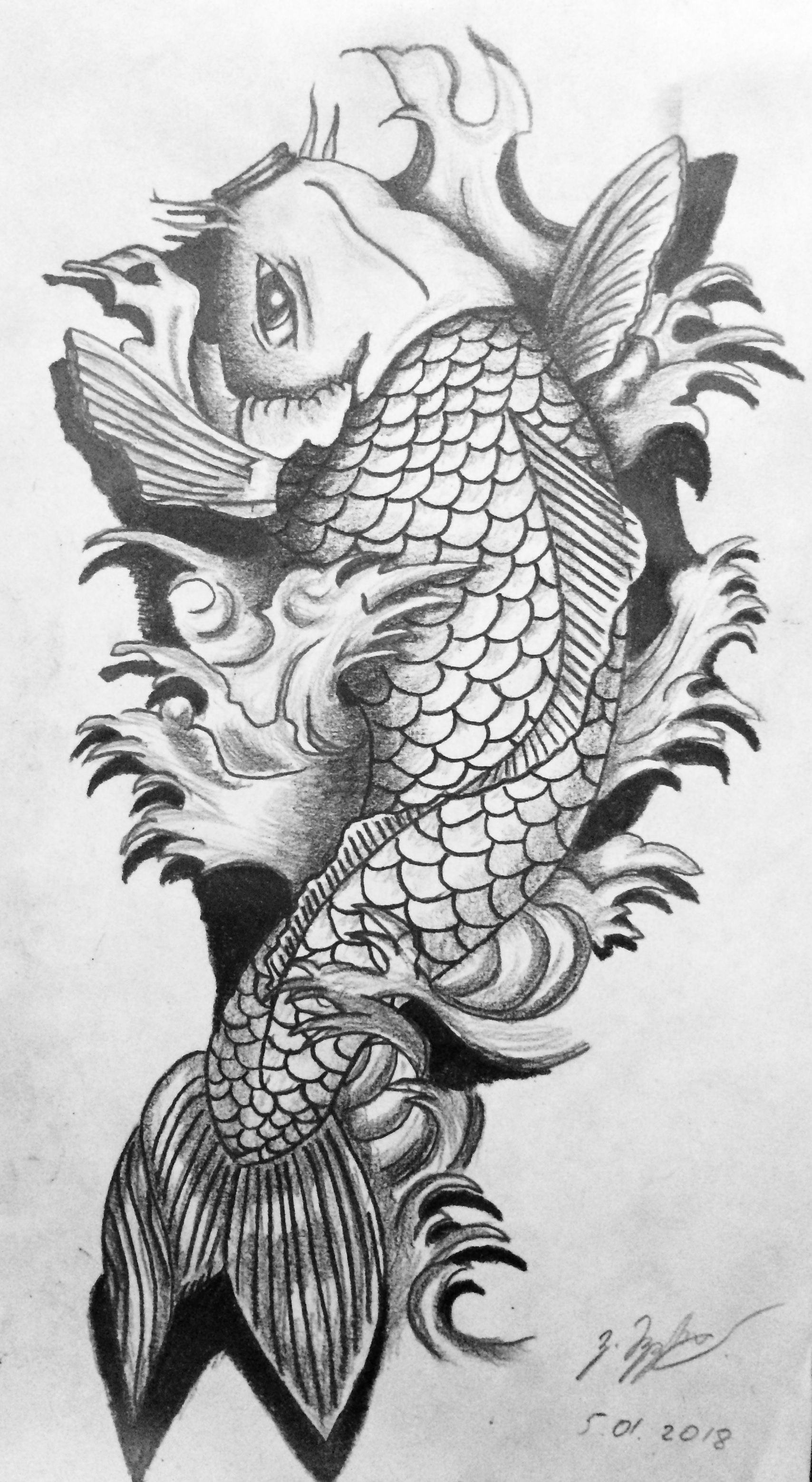 Wallpaper #5e6bc Black Yellow Koi Fish Fish Koi Tattoo Png and Vector with 5016 the