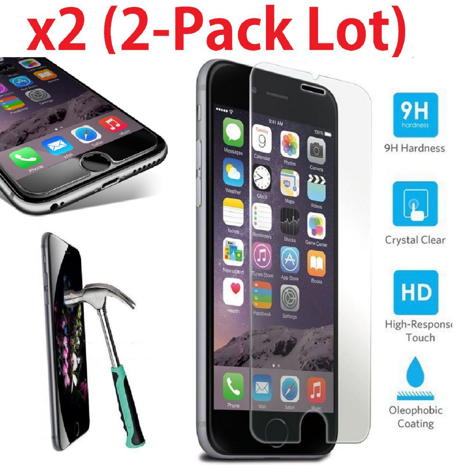 Wallpaper #sWf07JIBSpphPi3-5FU356 2 Pack Premium Real Tempered Glass Film Screen Protector for iPhone 6 6