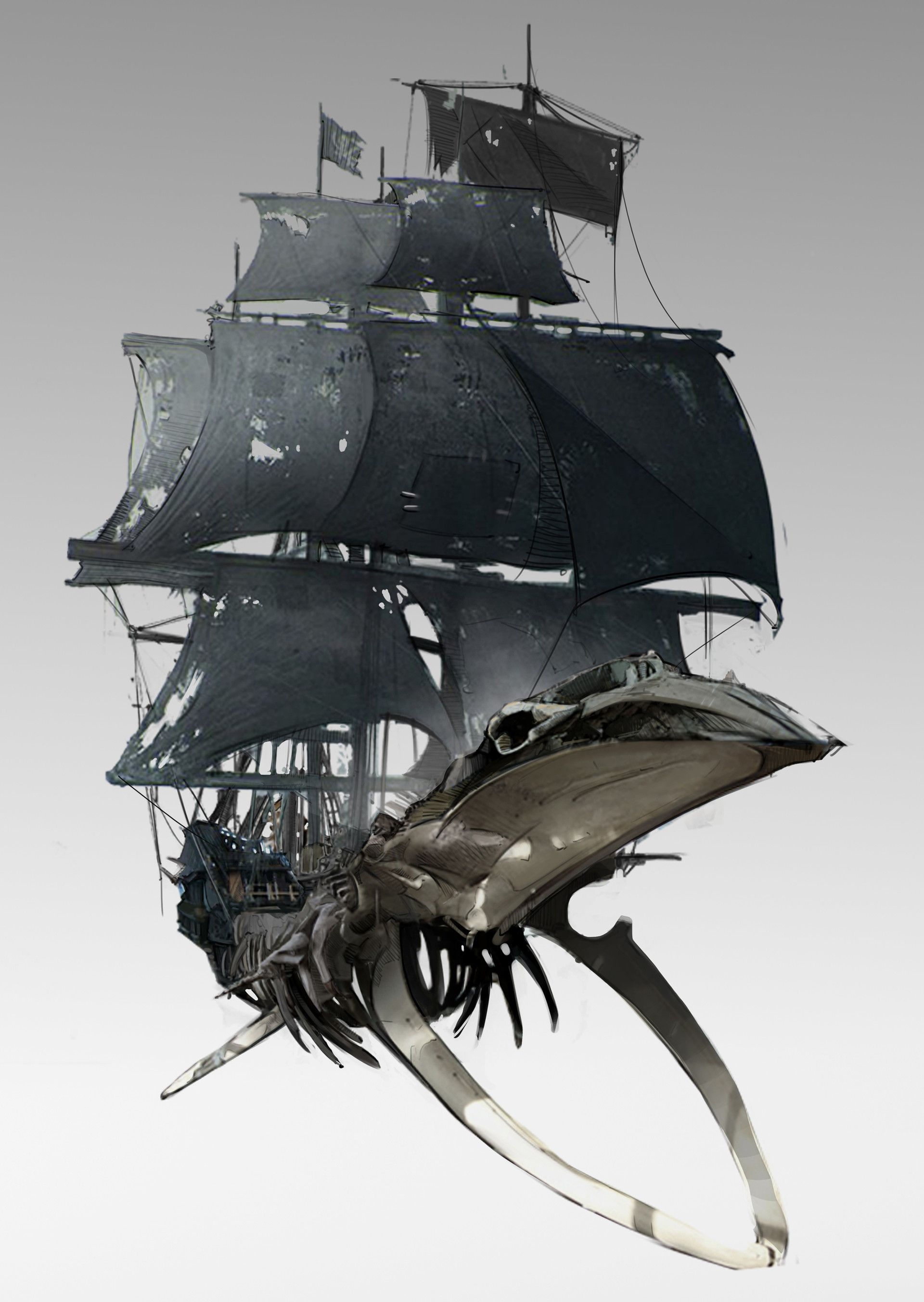 Wallpaper #5JxX4pIBZHQxiYari78Z67 Really Cool Ship Concept Probably for a Villain from a Fantasy Setting