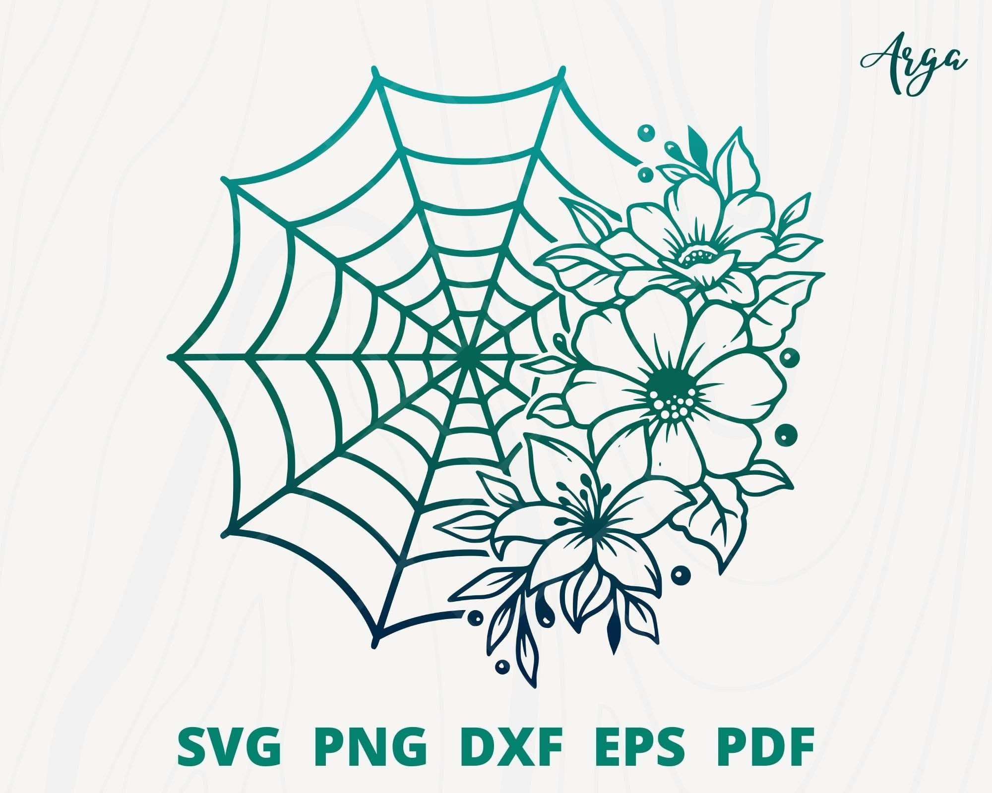 Wallpaper #7v_Ka5MB3lSXT3zUneiq264 The Svg Png Dxf Eps File Has Flowers and Spider Web on It