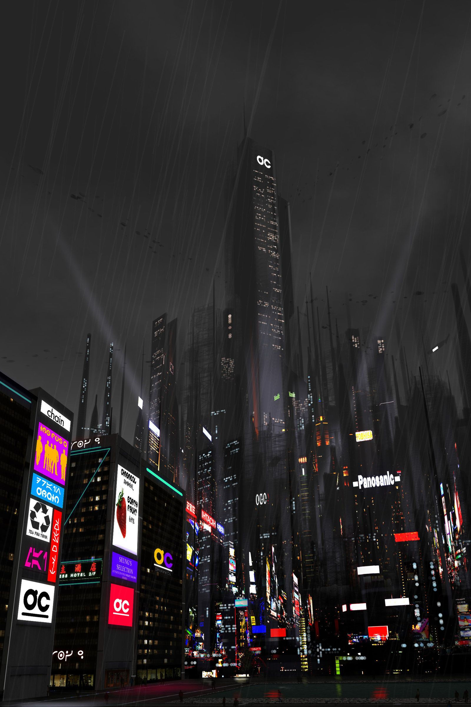 Wallpaper #un2D9I4Bnwiau_P6Ag_z53 Cyberpunk Atmosphere Futuristic City Neo Noir Dark Future the