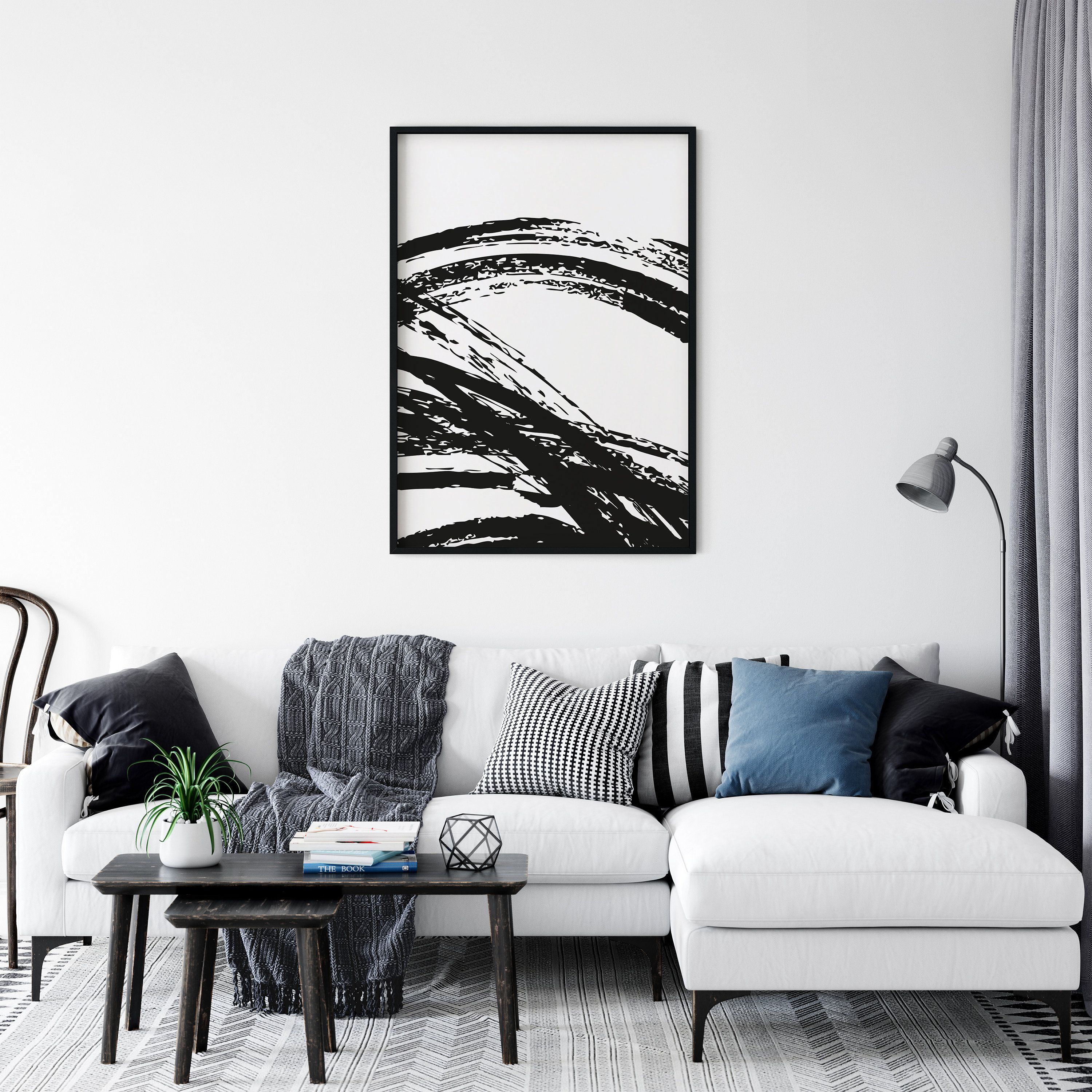 Wallpaper #AWeBD5MBSpphPi3-L-9516 Set of 2 Wall Art Black and White Abstract Wall Art Etsy in 2020