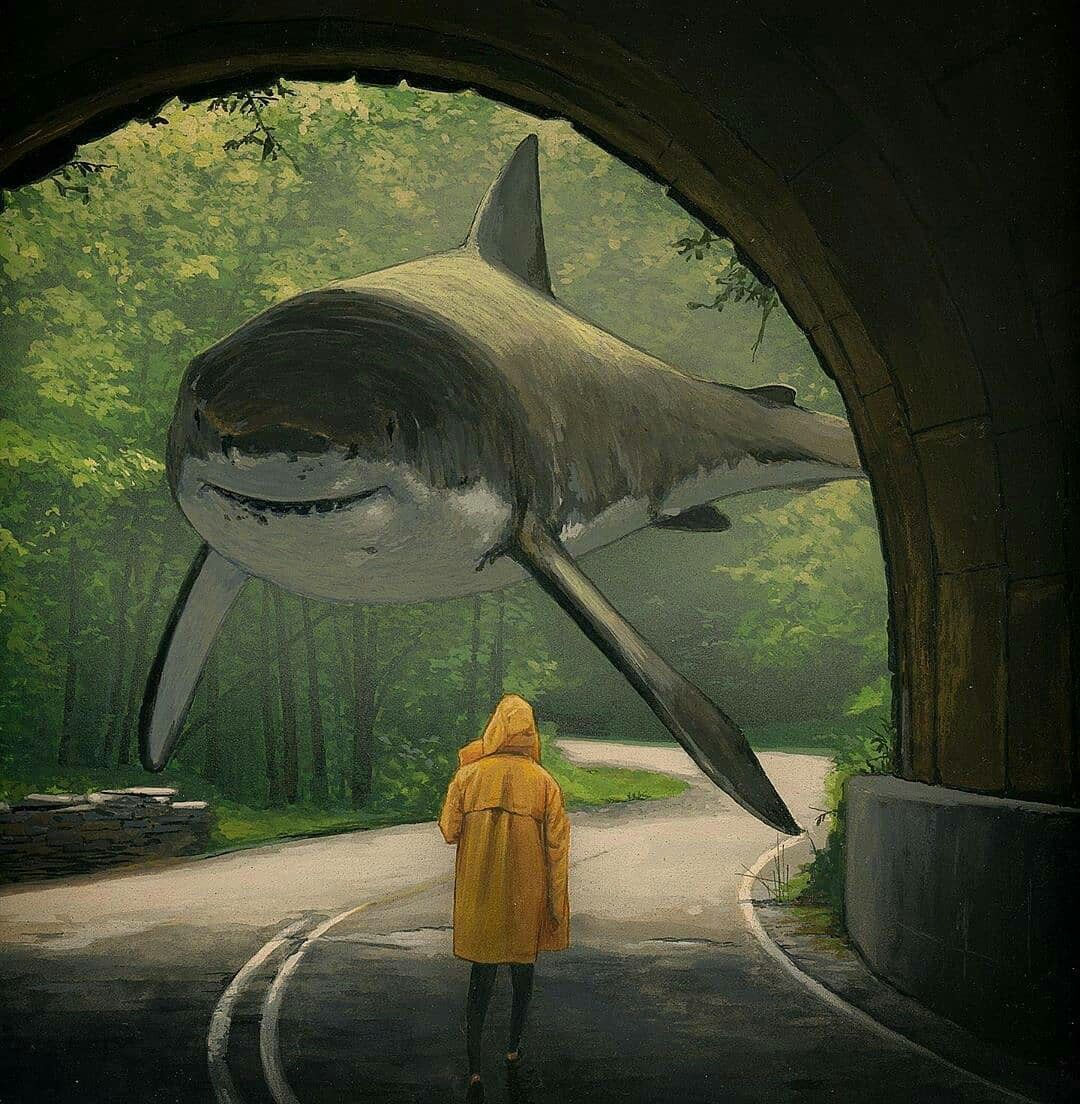 Wallpaper #tbjY3JIBJvJKYCmEhf1i124 Pin on Baby Shark Surreal Art Surrealism Painting Surealism Art