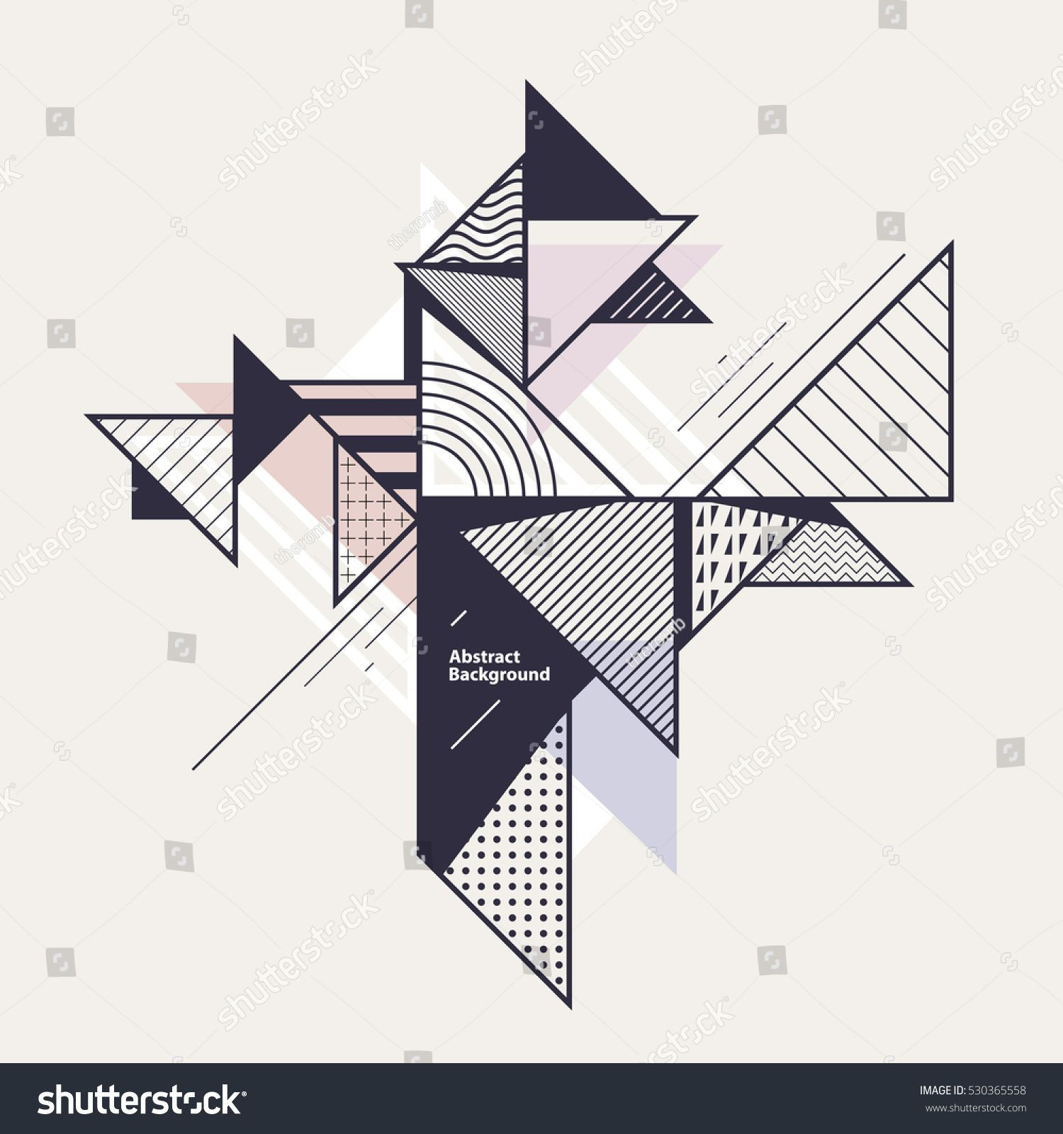 Wallpaper #A2er6ZIBSpphPi3-kEO423 Abstract Geometric Composition Decorative Triangles Stock Vector