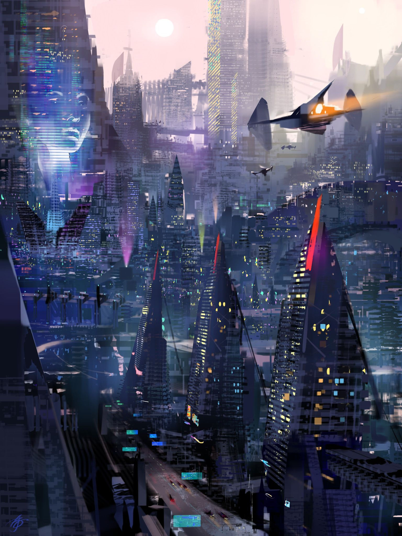 Wallpaper #ogAj7I4BSdW8dNou9xPC10 Artstation Neometropolitan 2 Allen Song Cyberpunk Fantasy Places