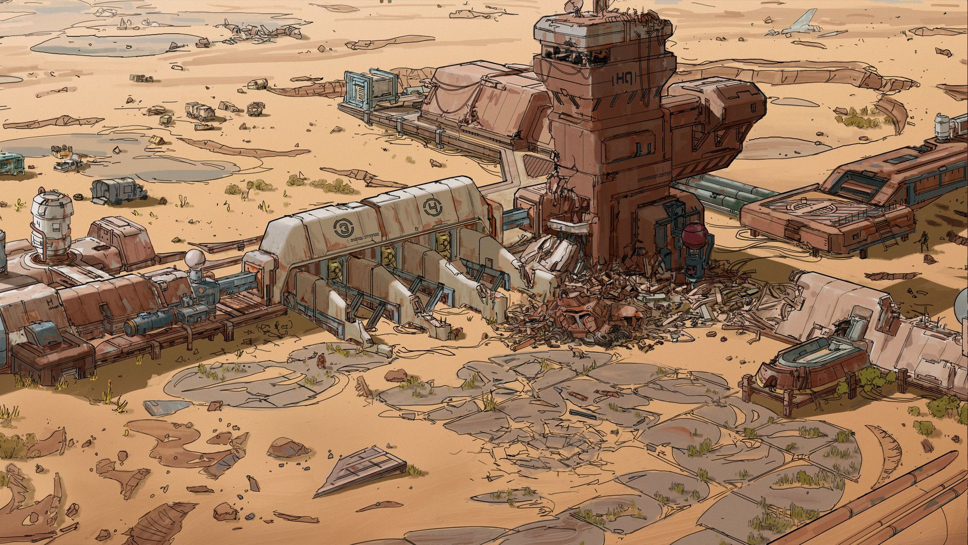 Wallpaper #8miAIJMBSpphPi3-mS3Z165 Abandoned Supply Station Sci Fi Landscape Sci Fi Concept Art