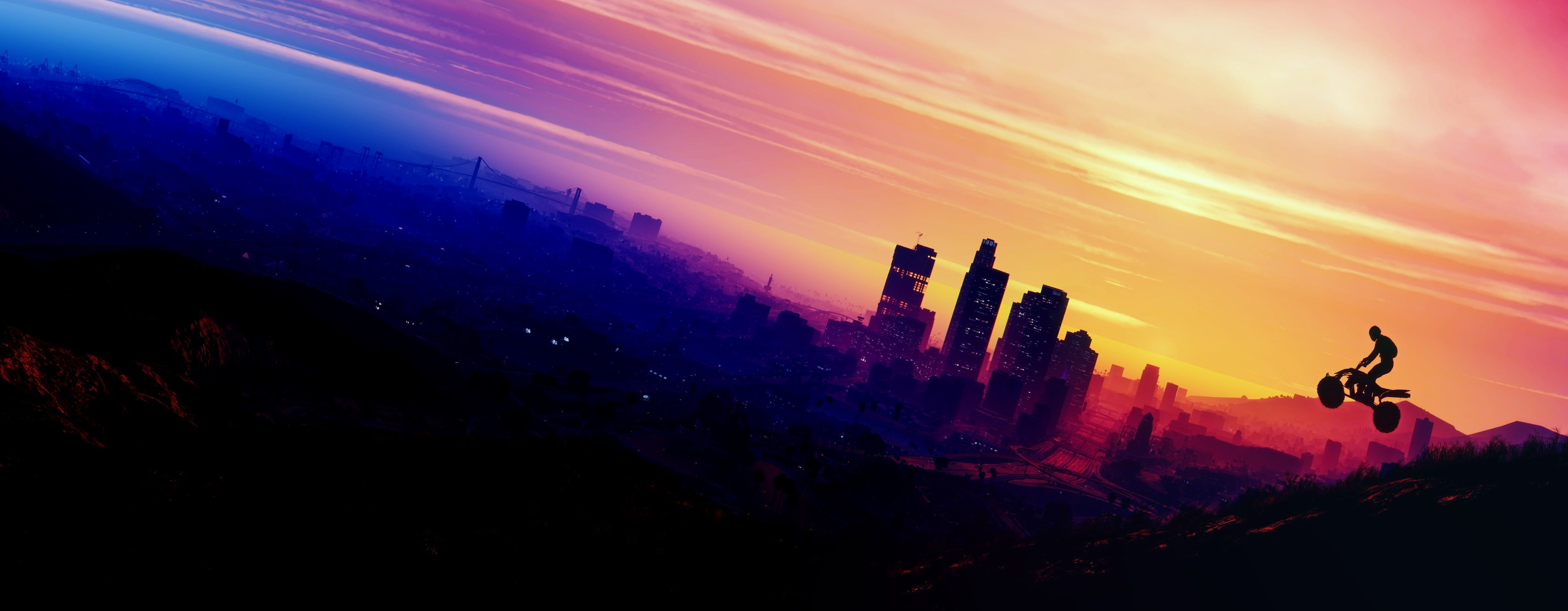 Wallpaper #RWgOGZMBSpphPi3-BxVL263 City Game Grand Theft Auto V Gta V Gta 5 Motorbike 4K Wallpaper