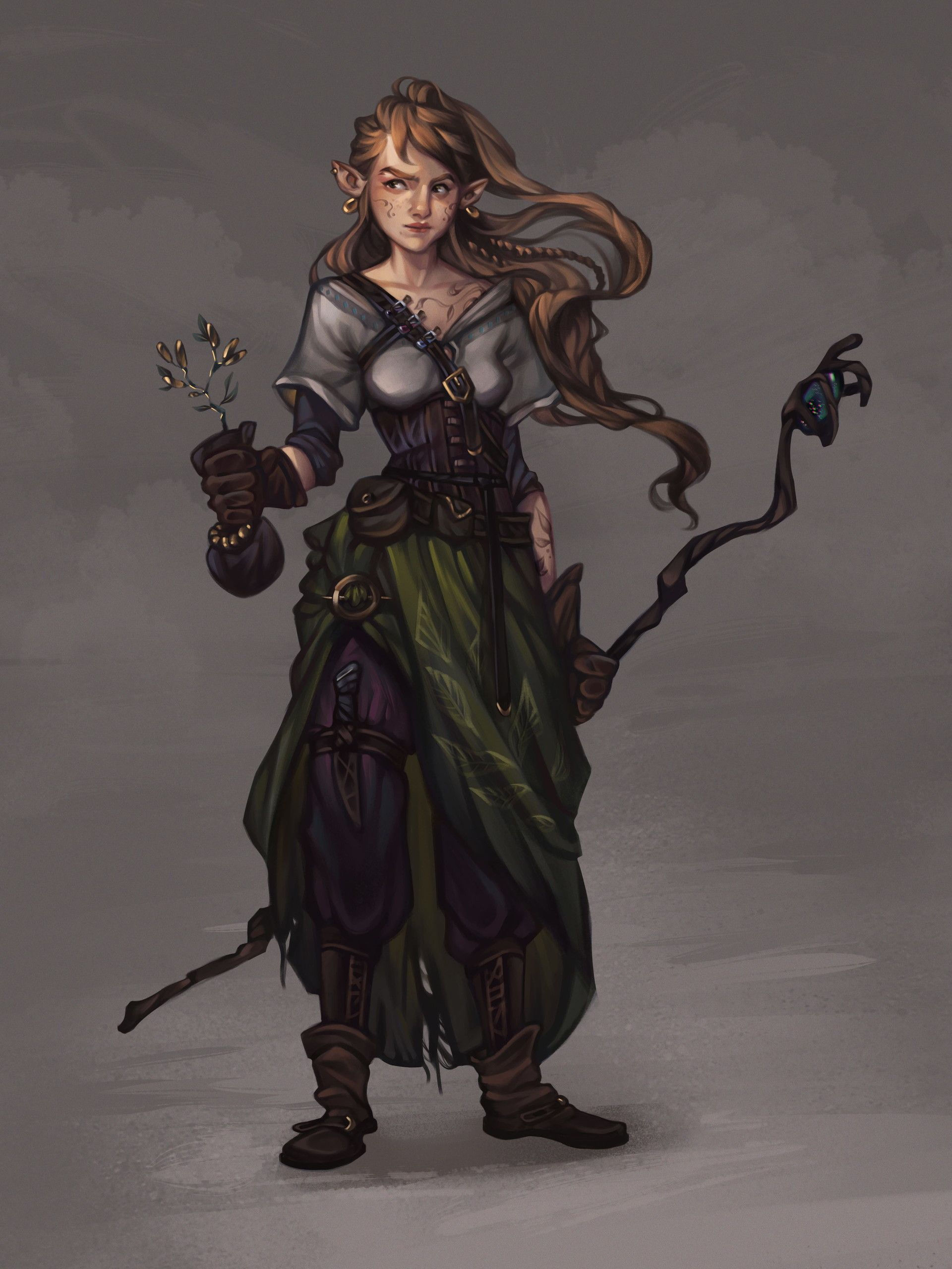 Wallpaper #FljiM5MBzN9vxX34CjrH36 Artstation Sorceress Aleksandra Mastek Elf Characters Fantasy