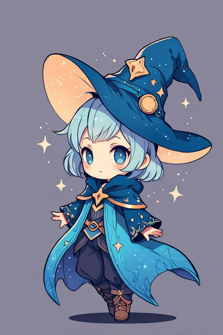 Wallpaper #zrgO3JIBJvJKYCmE5_lC290 A Cute Chibi Character Dressed as a Magical Sorcerer the Character Has
