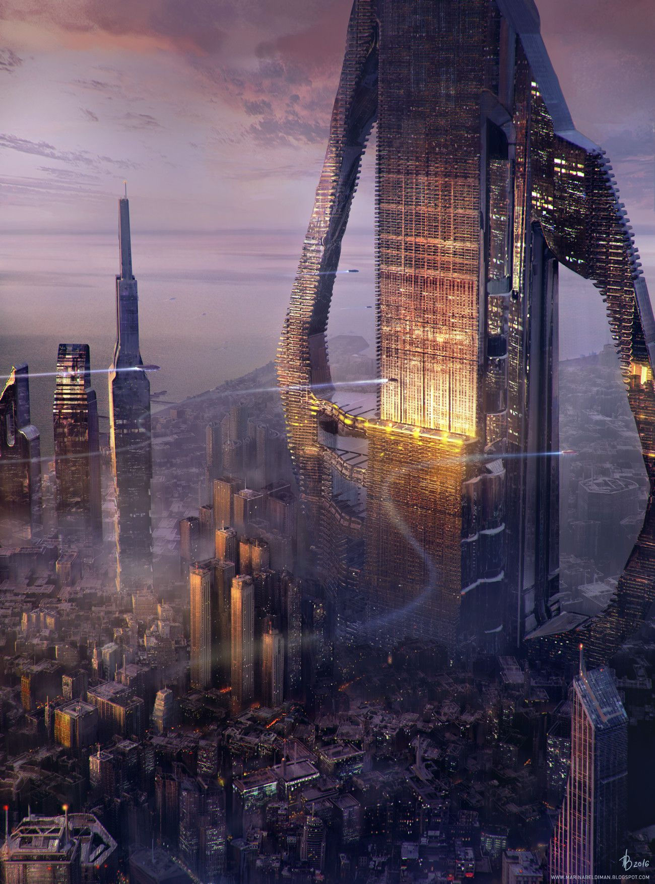 Wallpaper #qBkhBI8BtGB6xQ78ZU3W17 Scifi City Marina Beldiman Scifi City Futuristic City Cyberpunk City