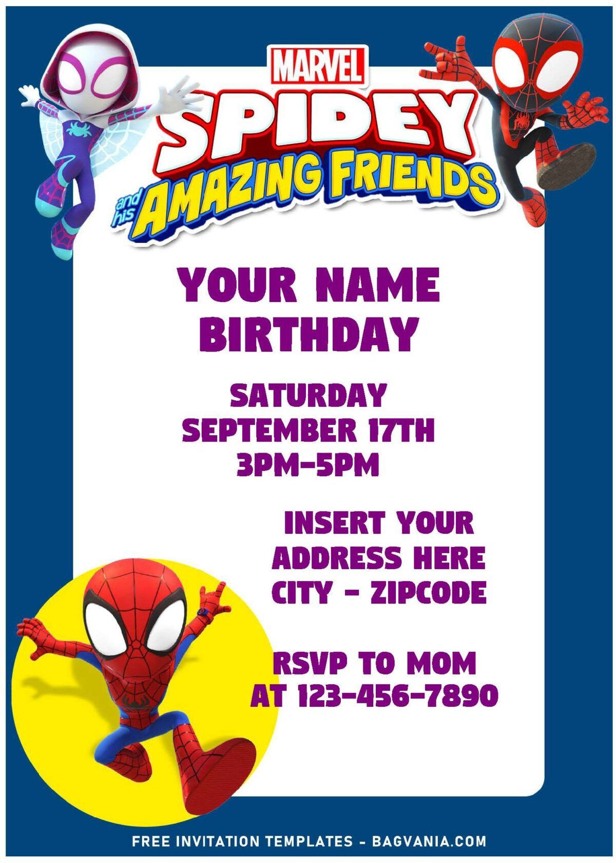 Wallpaper #XPTBOZMBKFX8bn3rFHcU67 Free Editable Pdf Spidey and Ghost Spider Birthday Invitation Templates