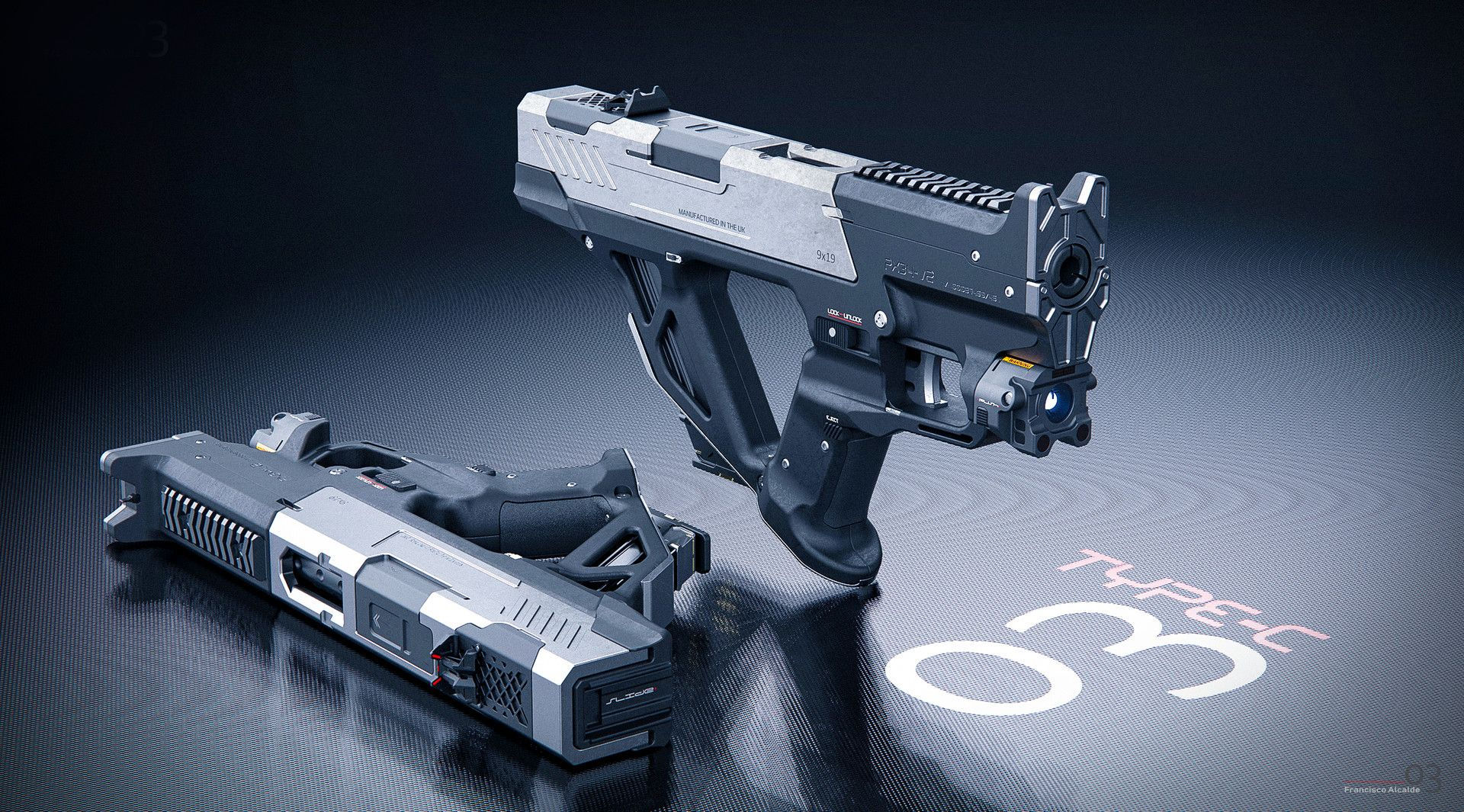 Wallpaper #Lx1VLZMBlOZrFDOk_dAO265 Artstation O3 Type C Compact Pistol Box Set Francisco Alcalde