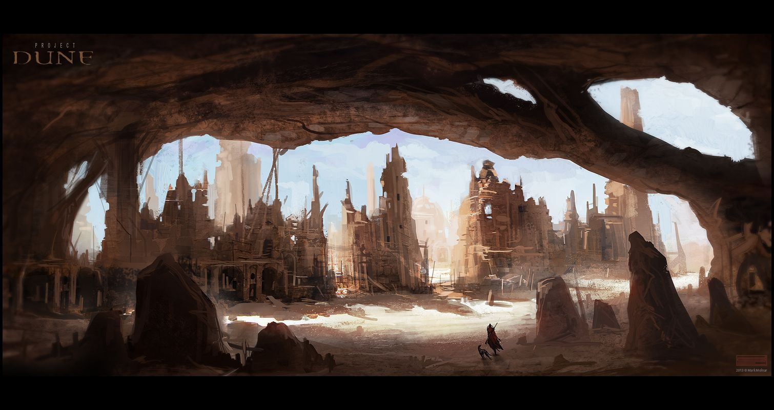 Wallpaper #3YJFQJMB0GiFKesMK8Bn77 Fremen Ruins Project Dune by Mark Molnar Environment Concept Art