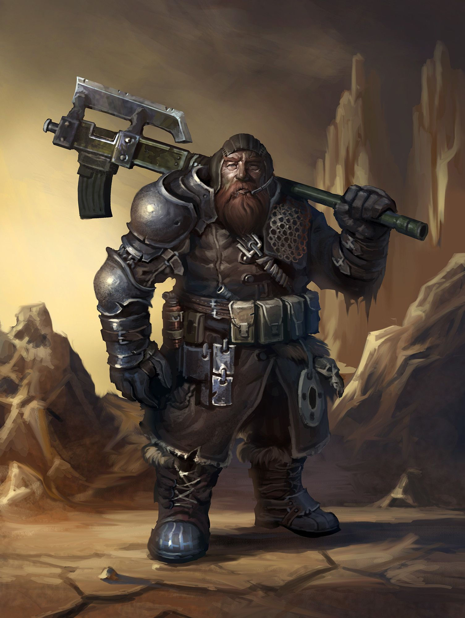 Wallpaper #hRnVFo8BtGB6xQ78u27g23 Artstation Post Apocalyptic Dwarf Filip Cebotari Fantasy Dwarf