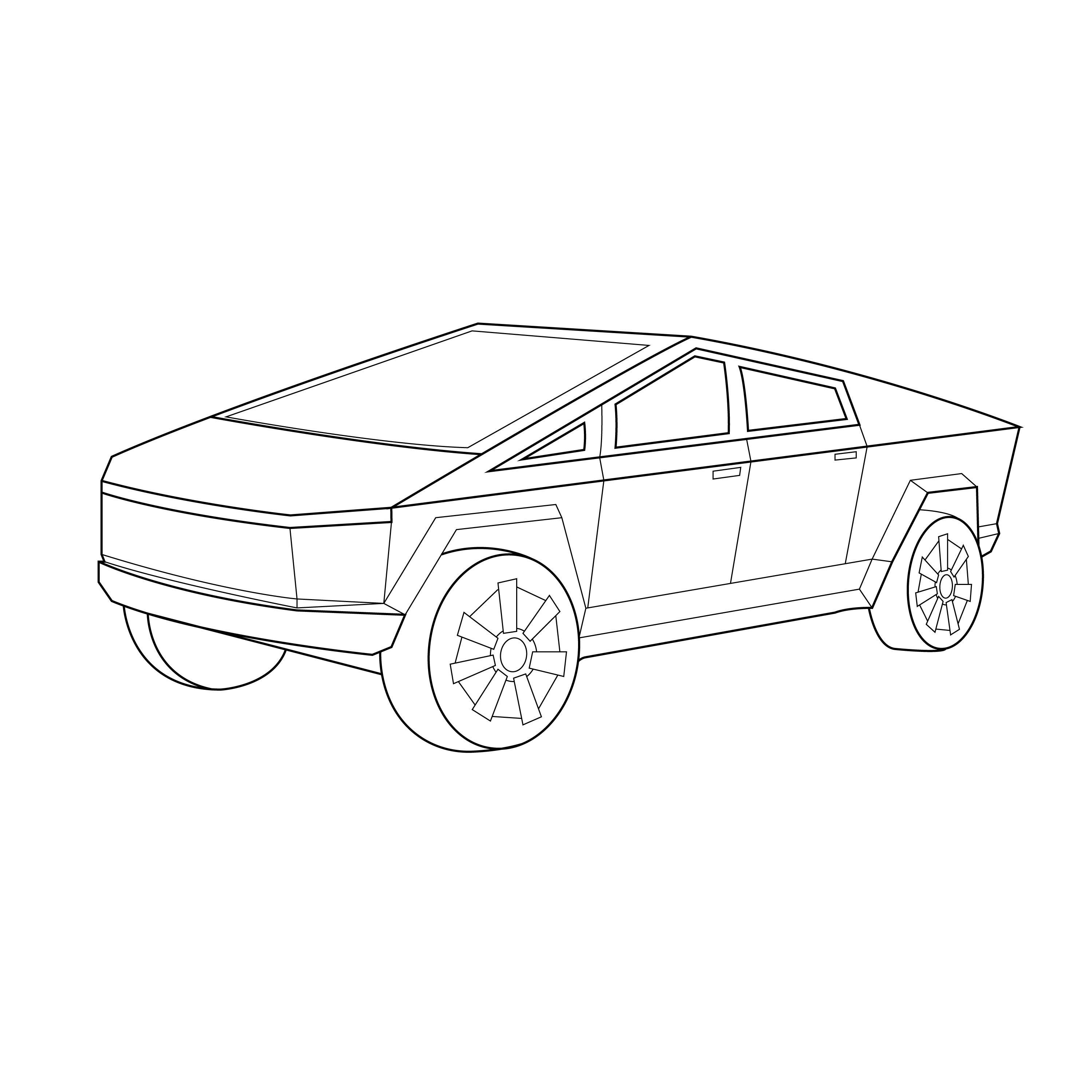 Wallpaper #cmciCJMBSpphPi3-IskH237 Line Drawing of the Tesla Cybertruck Tesla Line Drawing Line Art Vector