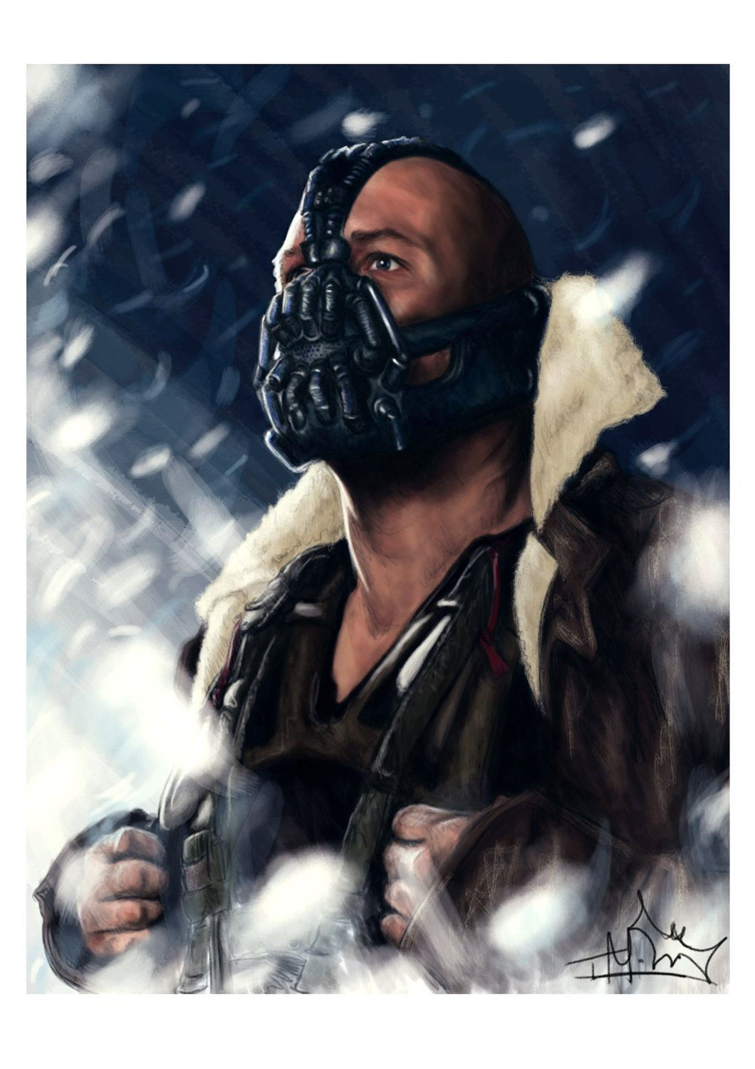 Wallpaper #KFIjNpMBMJD5Jq7_awnU415 The Dark Knight Rises Tom Hardy Bane Print A4 Ps1250 via Etsy Tom