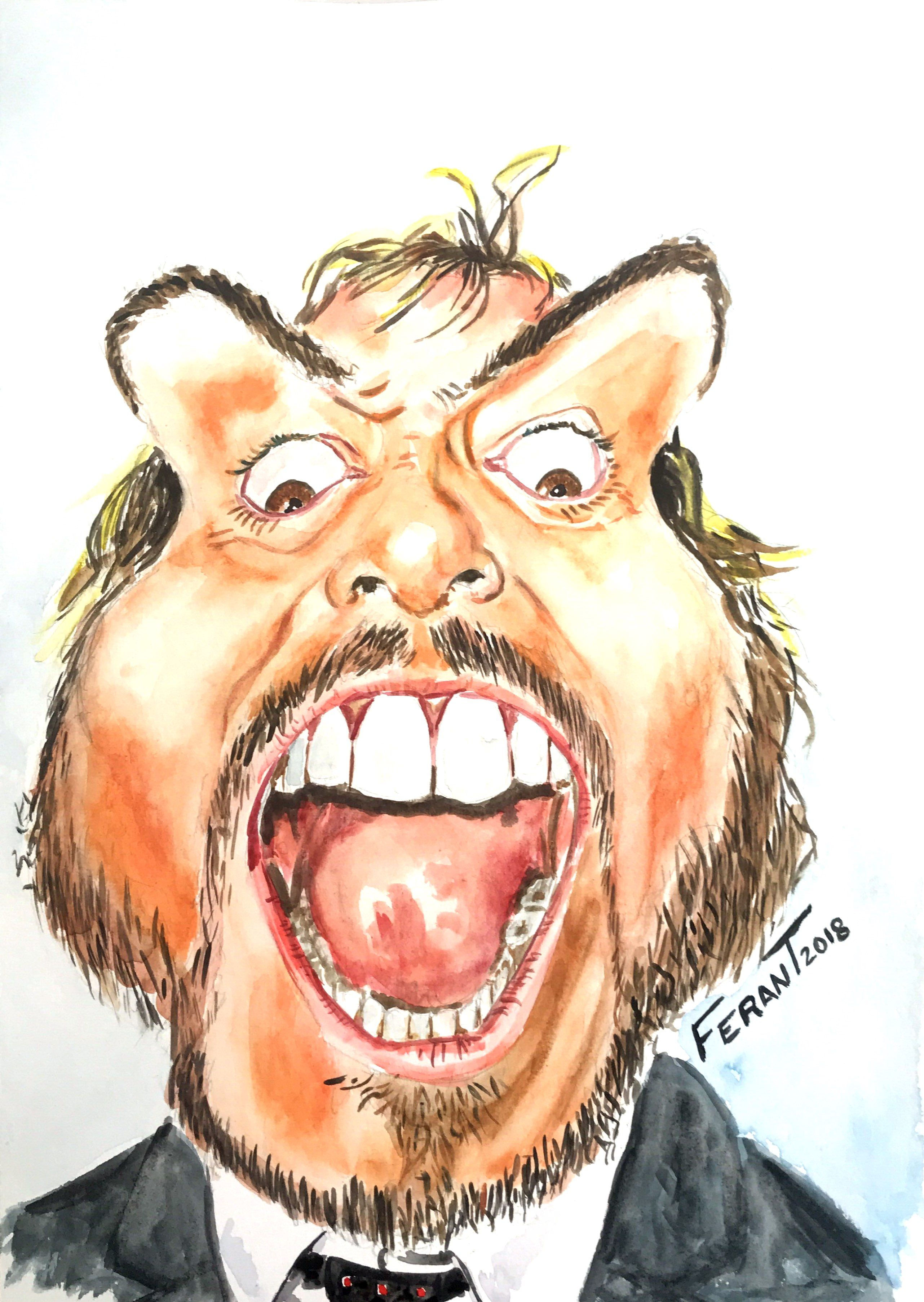 Wallpaper #f200d Intricate Detailed Caricature of Jack Black by Robert Crumb Creative