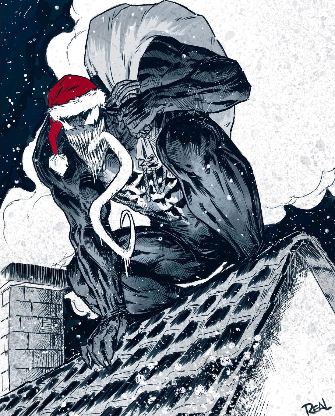 Wallpaper #xzG0NZMB5zzyi_yYrFcC53 Venom Santa by Joserealart Superhero Art Venom Comics Symbiotes Marvel