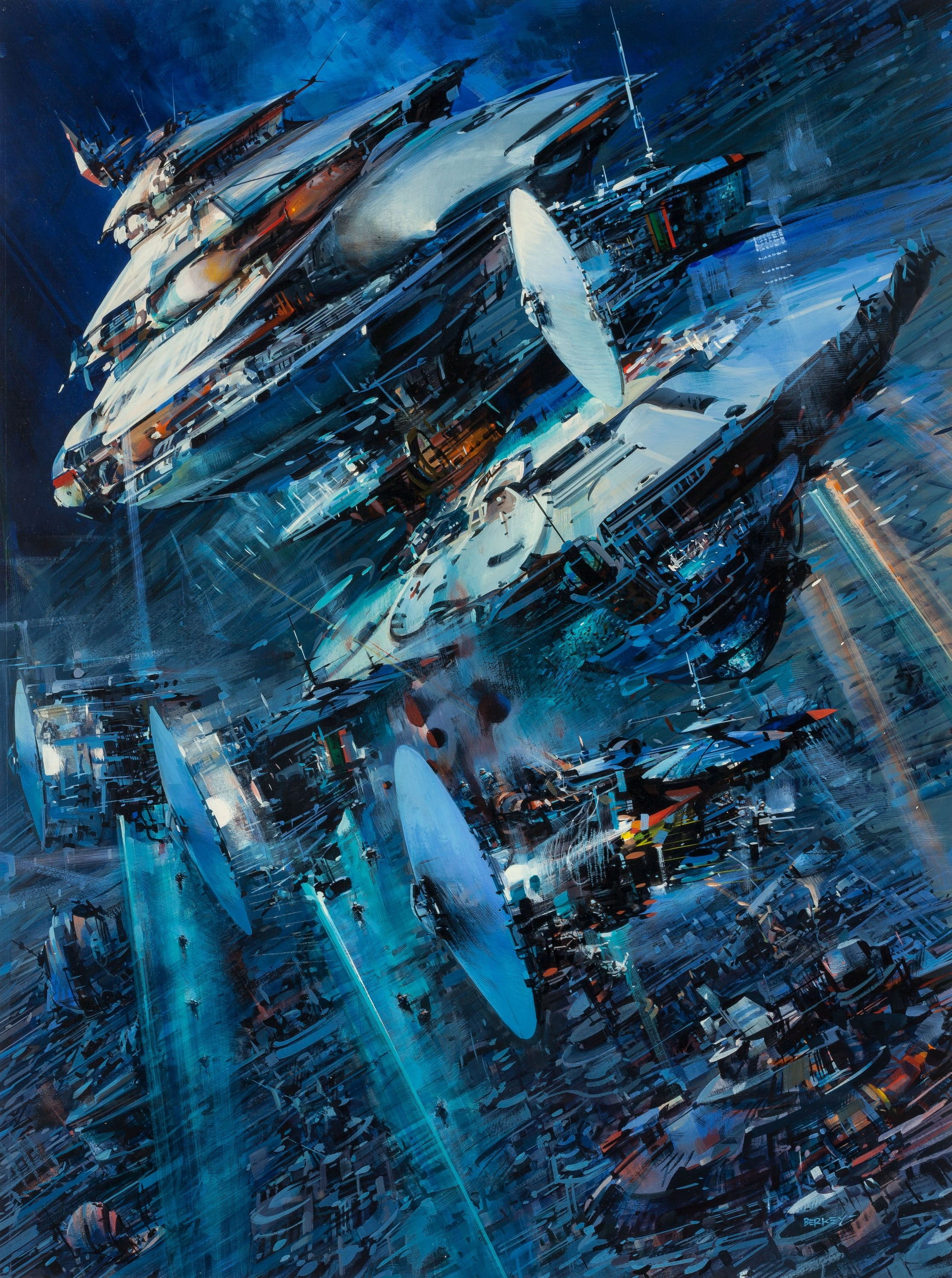 Wallpaper #VWhCJJMBSpphPi3-mDj982 John Berkey Vintage Space Art Science Fiction Illustration Science