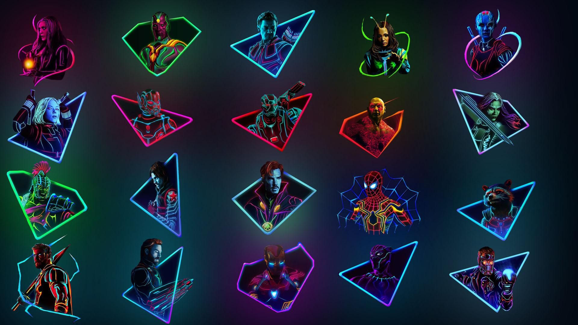 Wallpaper #dgCI6o4BSdW8dNou8Q_i57 Combined the Neon Art into a Desktop Wallpaper Original Art by Aniket