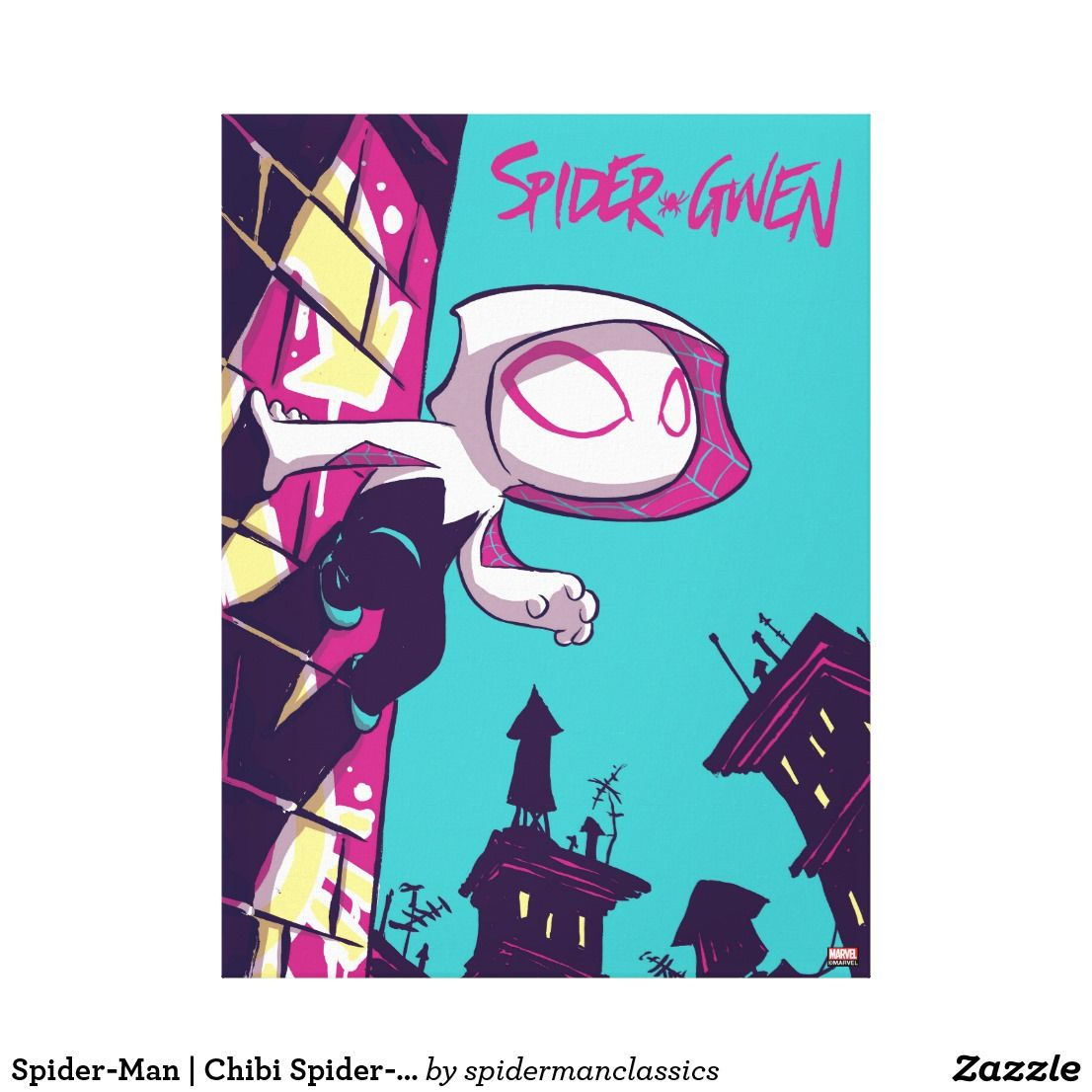 Wallpaper #nDGpNZMB5zzyi_yYQ1cr324 Spider Man Chibi Ghost Spider on the Lookout Canvas Print