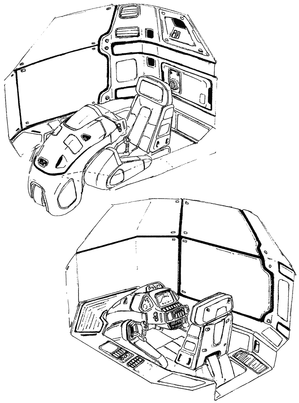 Wallpaper #r7gj2JIBJvJKYCmEhOZY194 Weltall Cockpit Concept Art from the Video Game Xenogears Spaceship