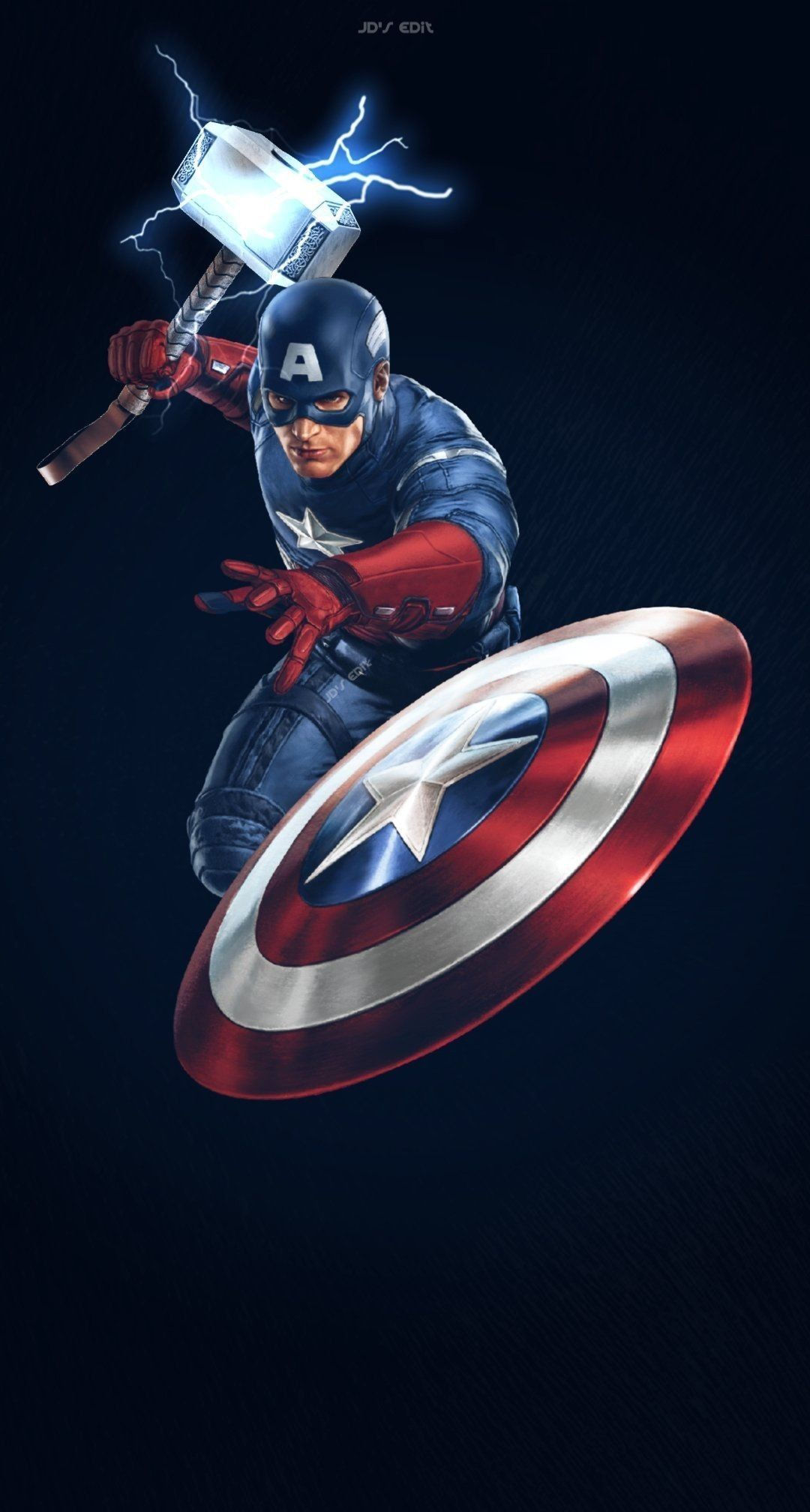 Wallpaper #SADN4o4BSdW8dNou4gvJ30 Captain America Wielding Mjolnir