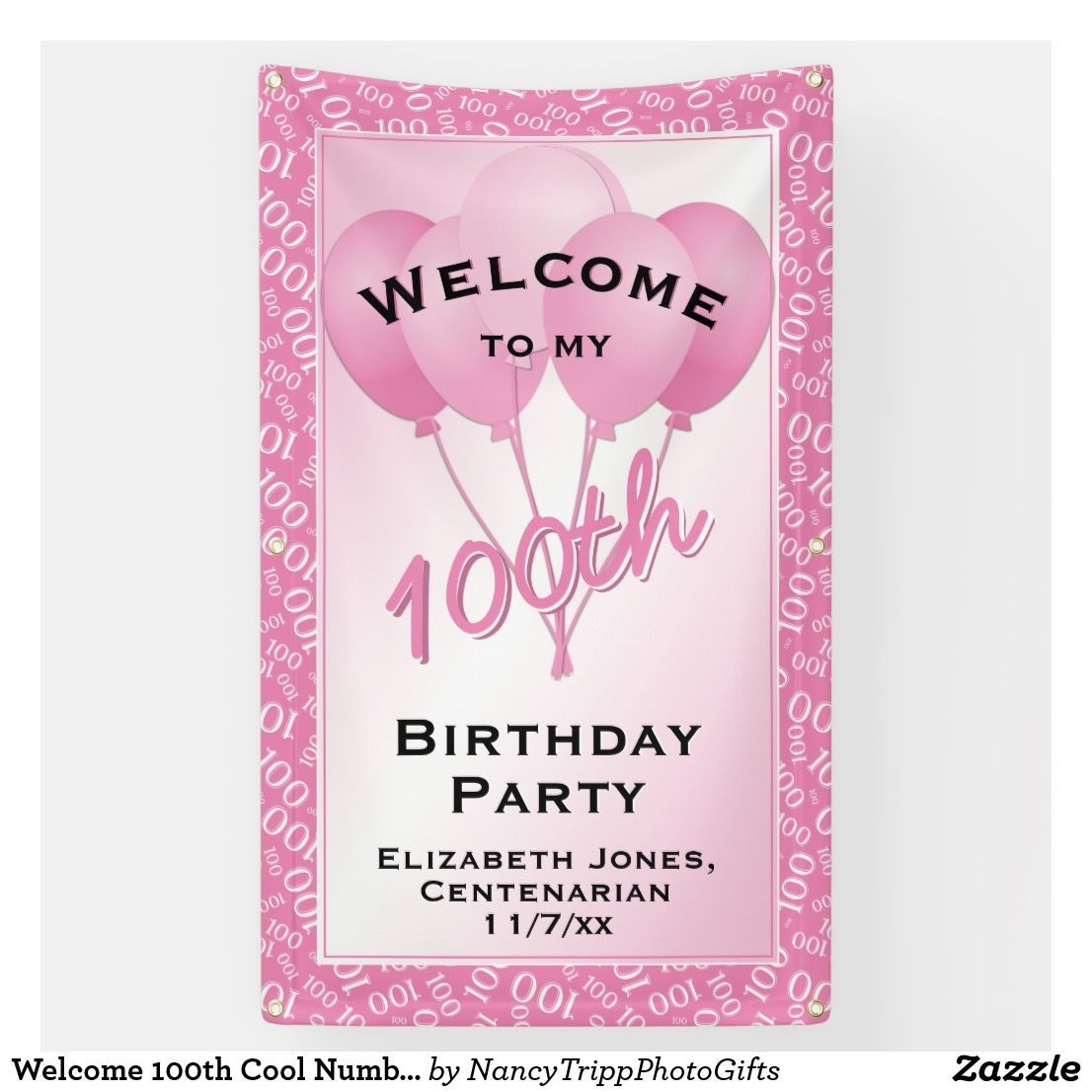 Wallpaper #PDHeNZMB5zzyi_yYylio138 Welcome 100th Cool Number Pattern Pinkwhite Banner Zazzle Cool