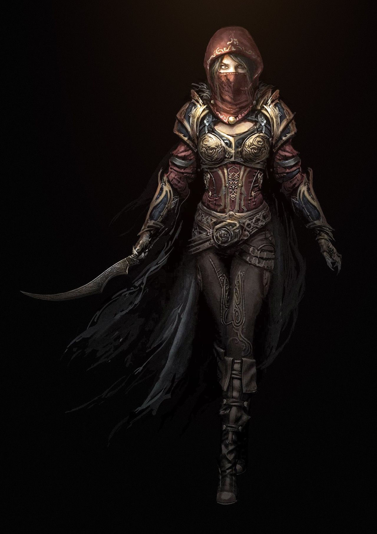 Wallpaper #DWdW85IBSpphPi3-jHVH478 Female Assassin Character Portraits Fantasy Art
