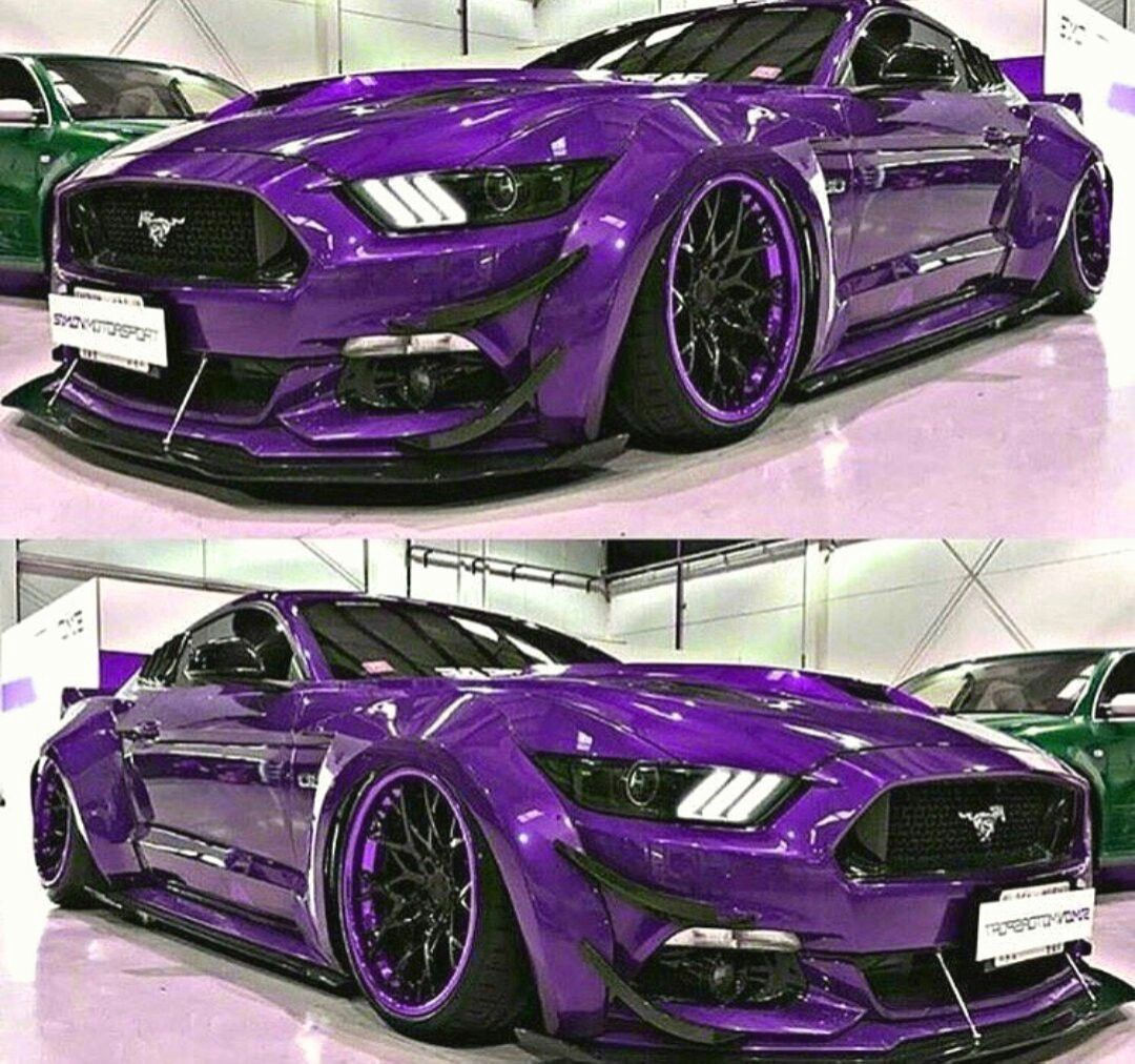 Wallpaper #d4v2cpcBcm9NJah-GnR6158 Purple Widebody Mustang GT 50 with Chrome Wheels