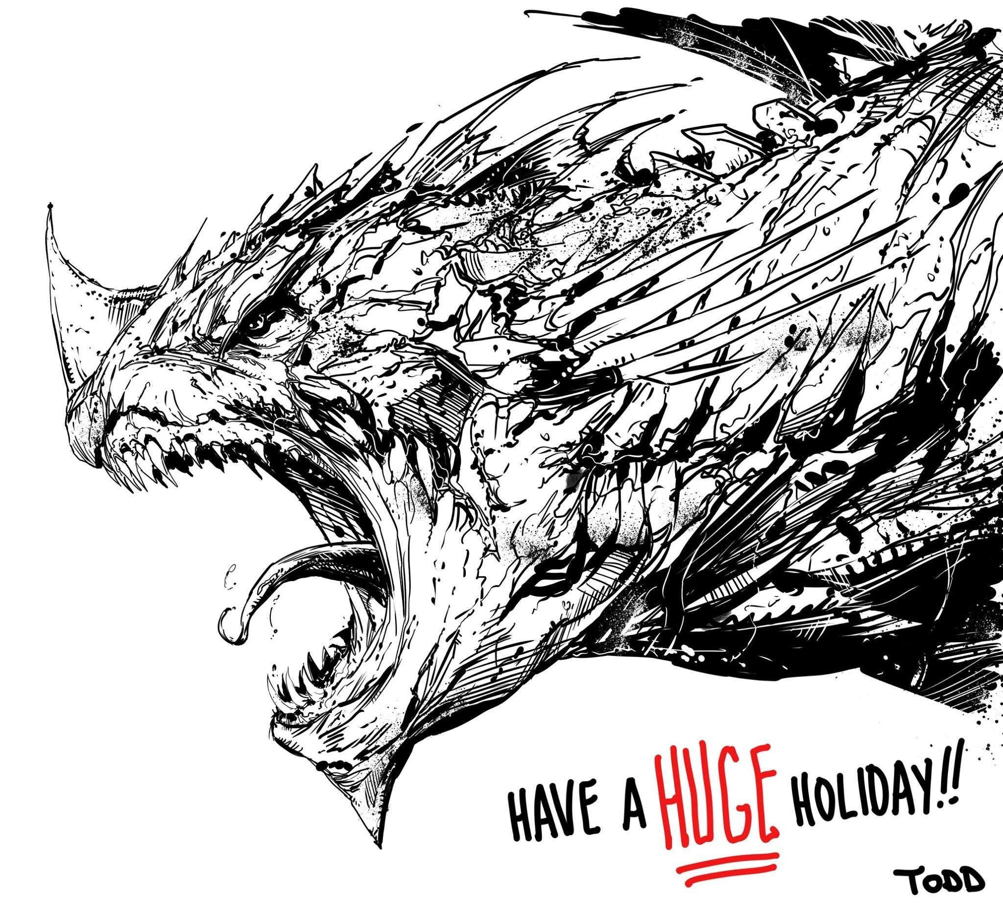 Wallpaper #z2dK-5IBSpphPi3-fJPS39 Todd Mcfarlane Godzilla Sketch Todd Mcfarlane Comic Art Art