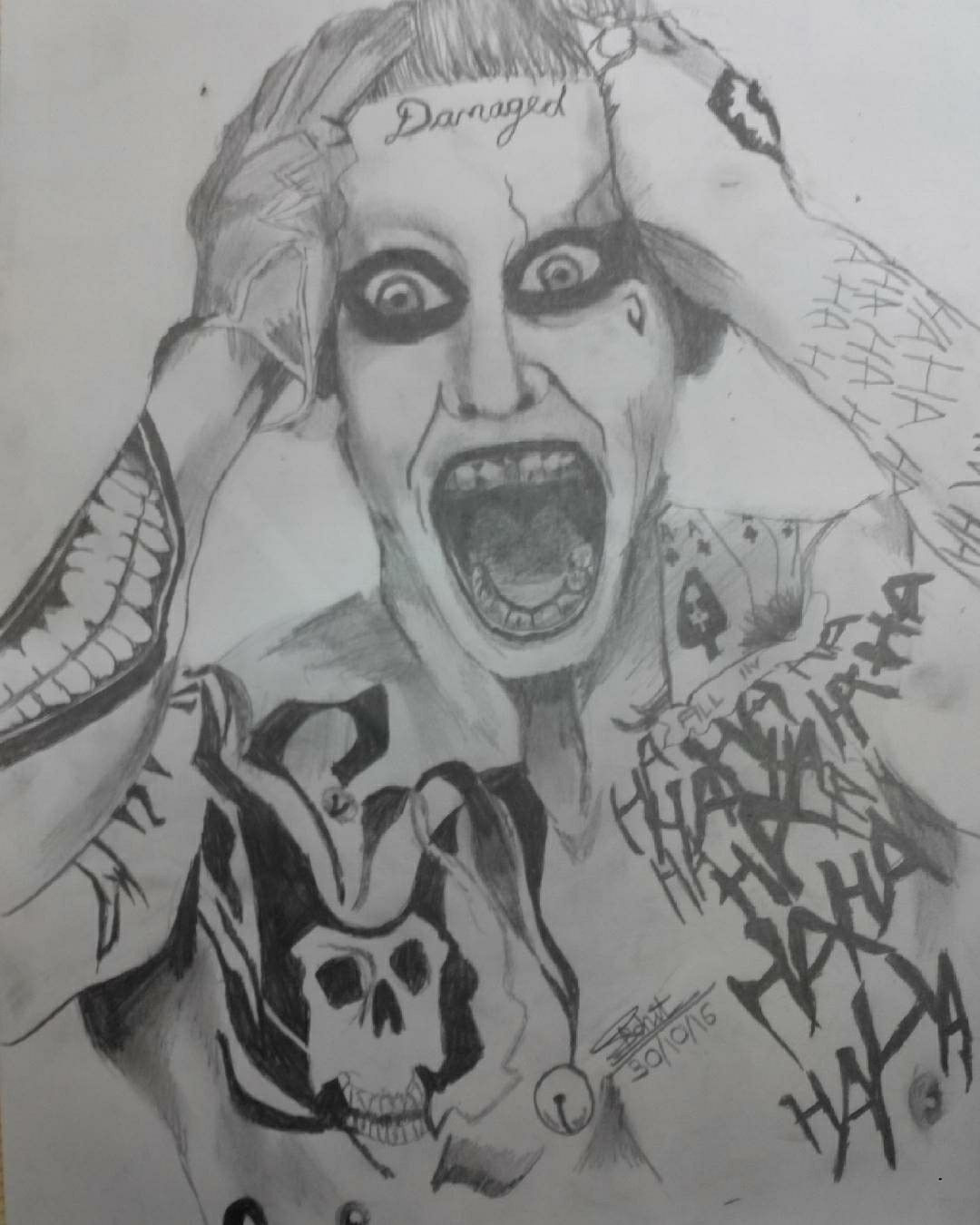 Wallpaper #OBqEUJMB1yWOL4qgwYA7295 Joker Pencil Sketch Drawn by Me Suicidesquad Villain Batman Jared