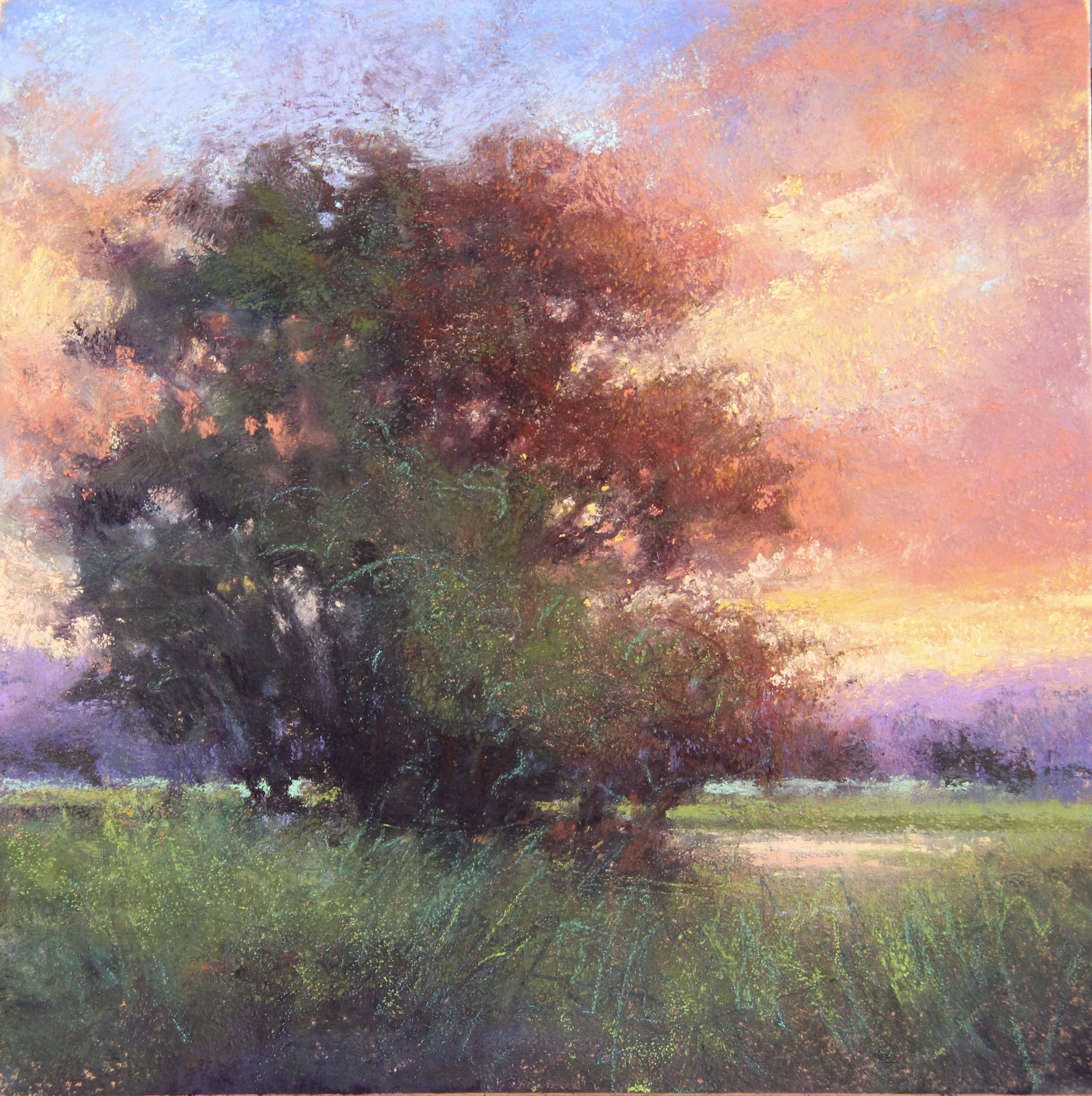 Wallpaper #18733 Pastel Painting Tree at Sunset Original Work Pastel Painting Etsy