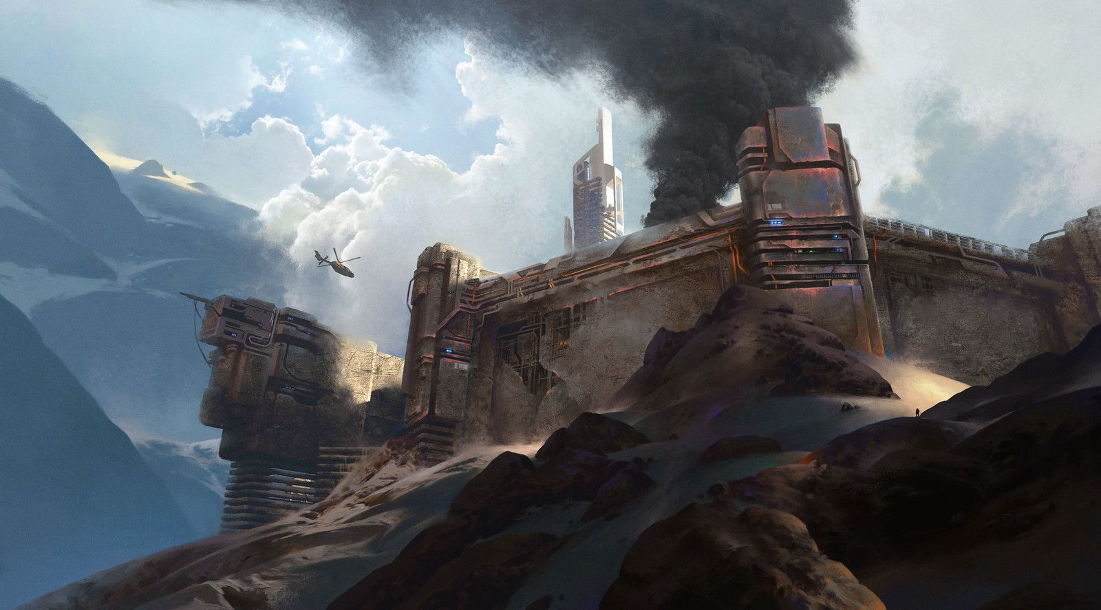 Wallpaper #M3078o4Bnwiau_P6VQu33 The Smoky Fortress Max Bedulenko Sci Fi Environment Scifi City