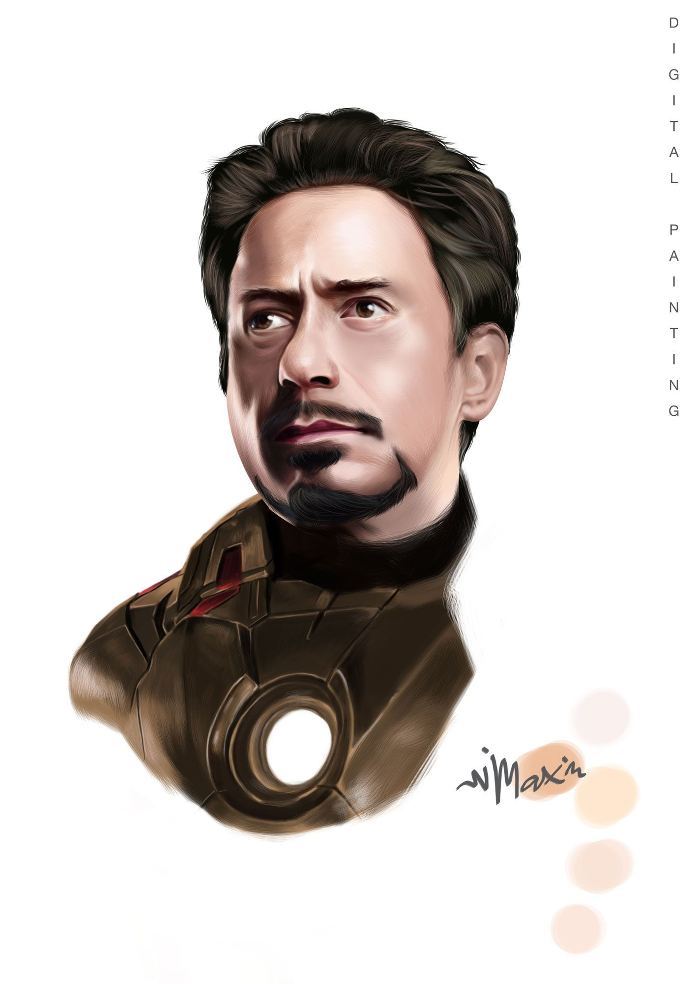 Wallpaper #N6WdOJMBVBiSkHCaNI6L80 Tony Stark Digital Painting Portrait Tony Stark Movie Posters Movies