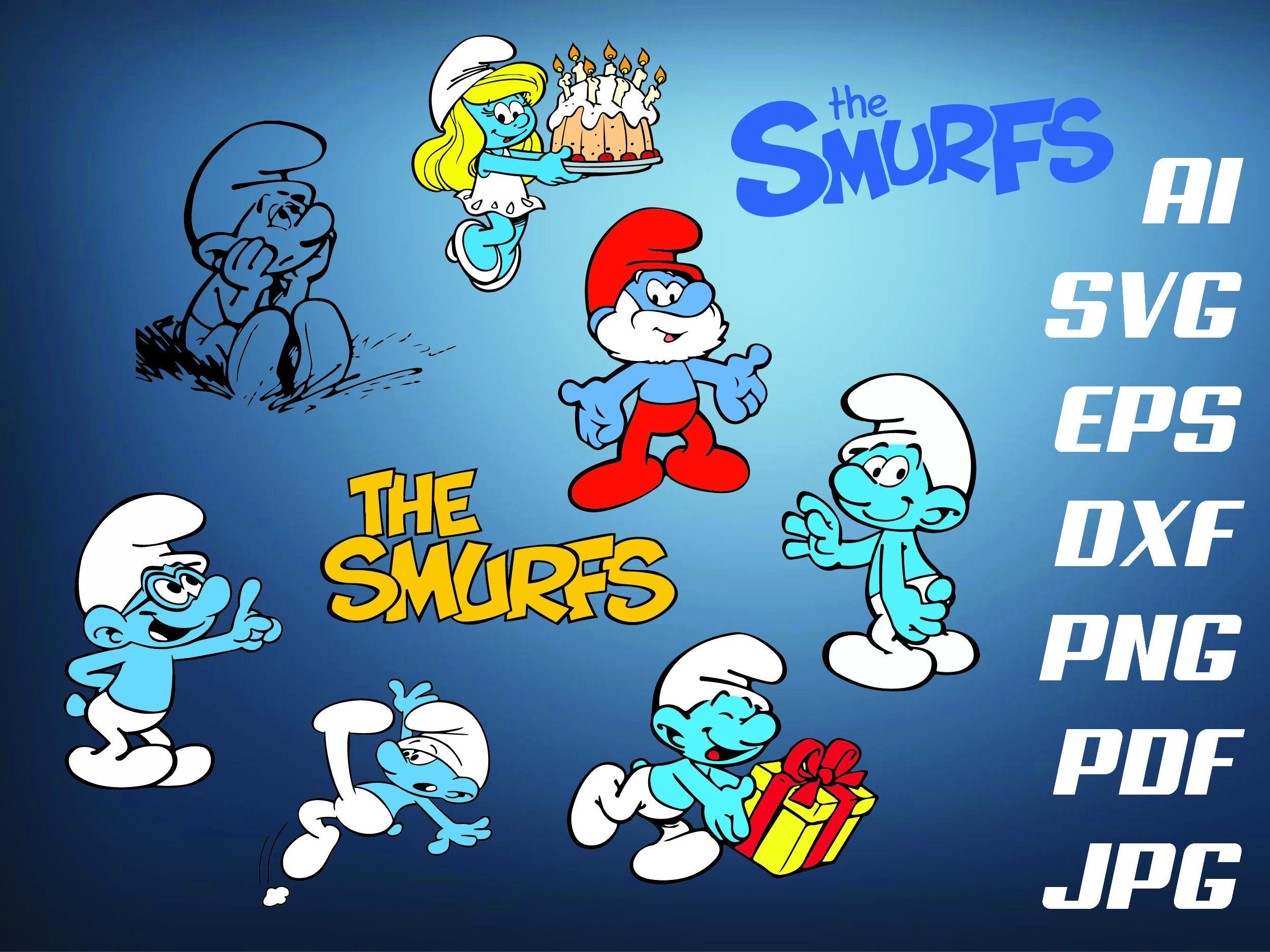 Wallpaper #kLiH2JIBJvJKYCmEZujO351 The Smurfs Svg Cricut Clipart Bundle Instant Download in 2022 Svg