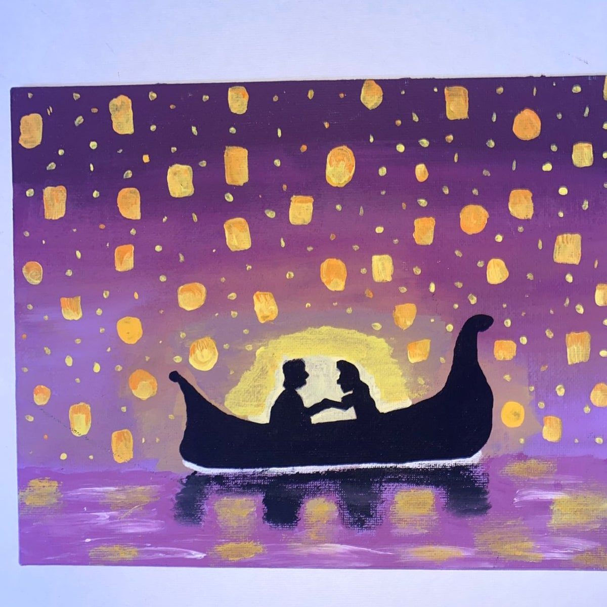 Wallpaper #W2g2IpMBSpphPi3-mTKk301 Tangled Lantern Scene Purple Painting Small Canvas Paintings Canvas