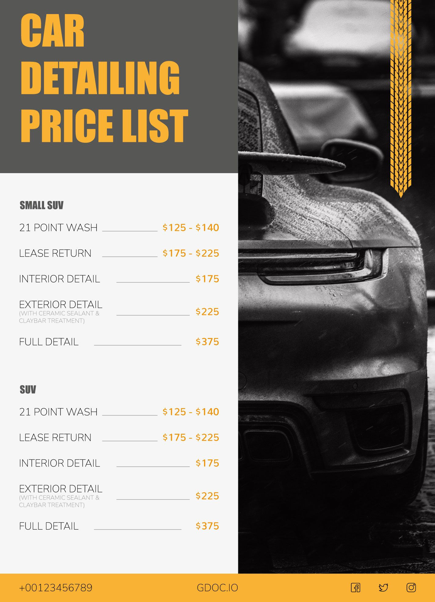 Wallpaper #omePB5MBSpphPi3--8b41 Auto Detailing Price List Free Google Docs Template Price List