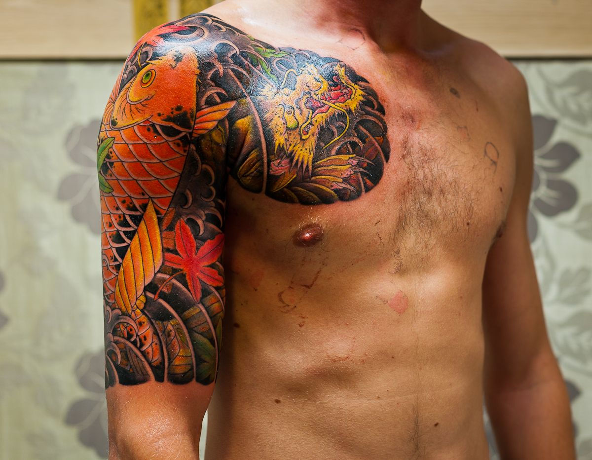 Wallpaper #4177e Half Sleeve Koi Fish Tattoo Chronic Ink