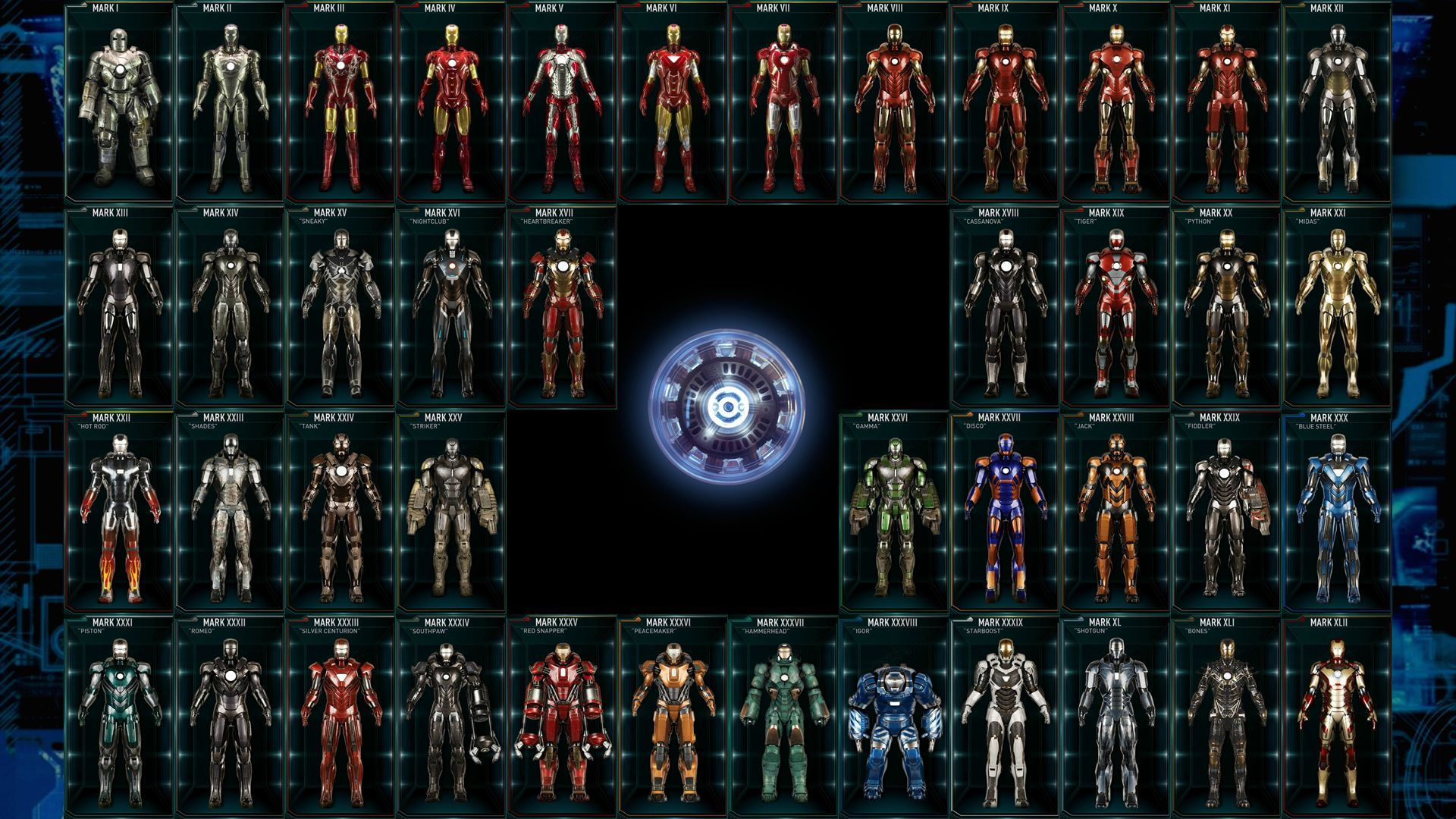 Wallpaper #W2cz9JIBSpphPi3-f3mh90 Made a Wall Paper Out of the 42 Current Iron Man Suits Iron Man Iron