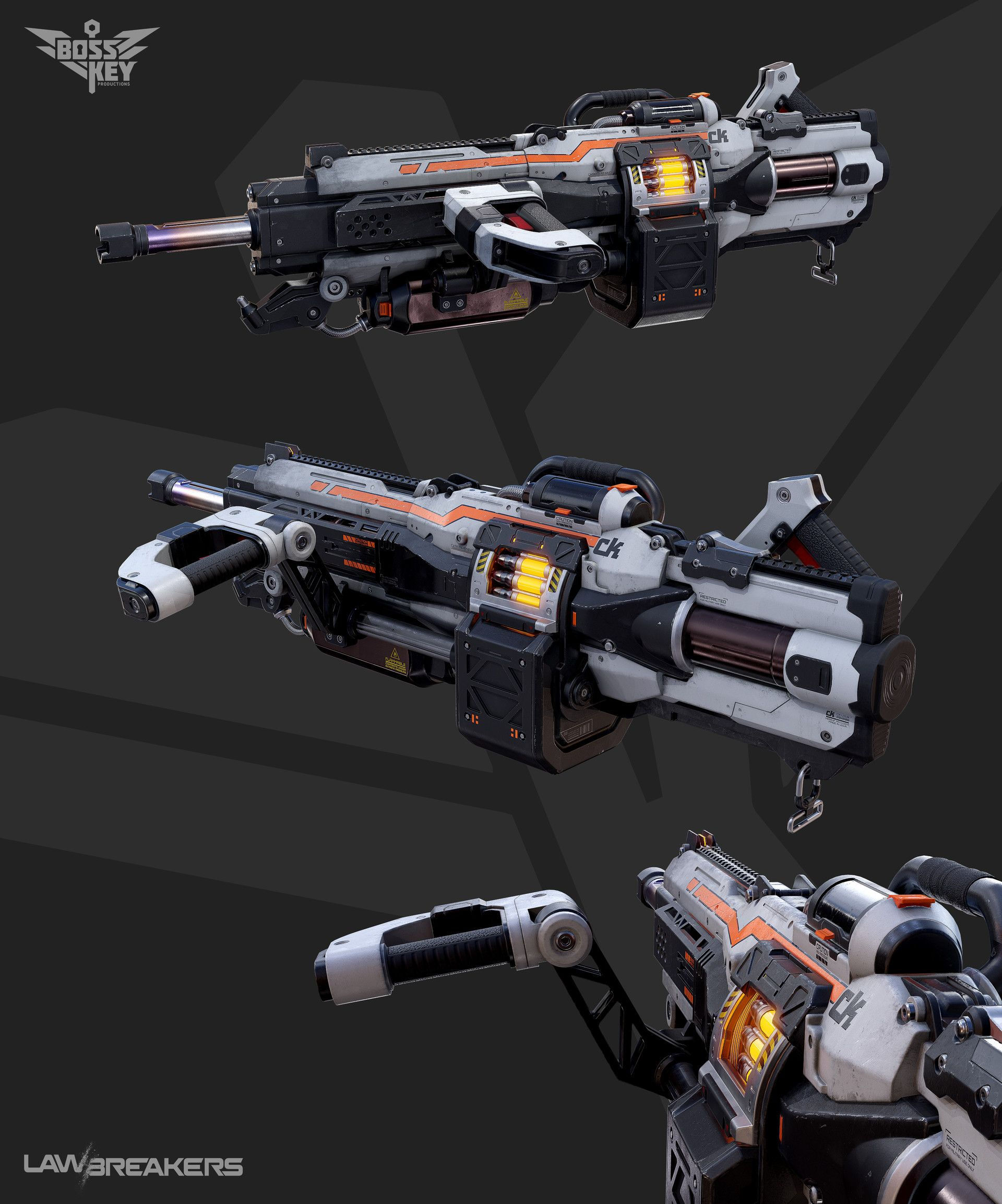 Wallpaper #Lx1VLZMBlOZrFDOk_dAO193 Artstation Lawbreakers Flamethrower Lmg Elliot Sharp Ninja Weapons