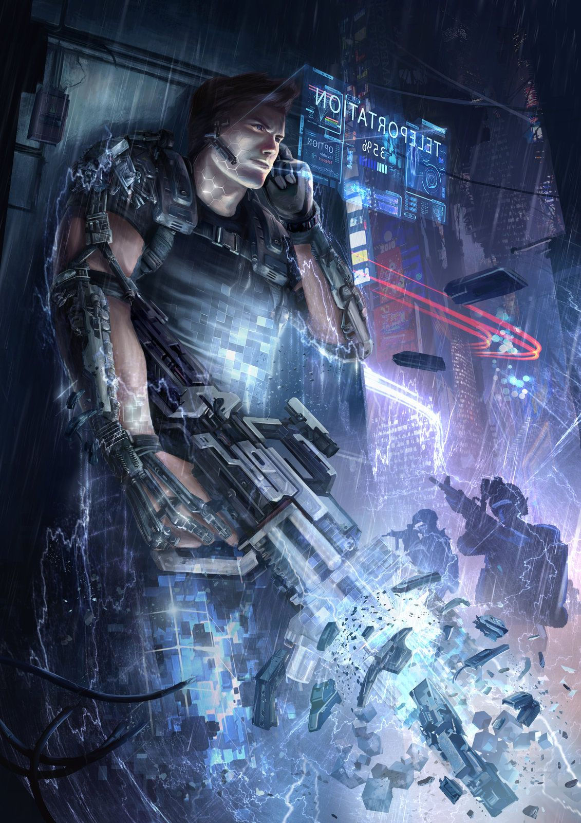 Wallpaper #AEVTk44B7YBJg1BV8J9X10 Teleportation Zack Cy Science Fiction Illustration Cyberpunk