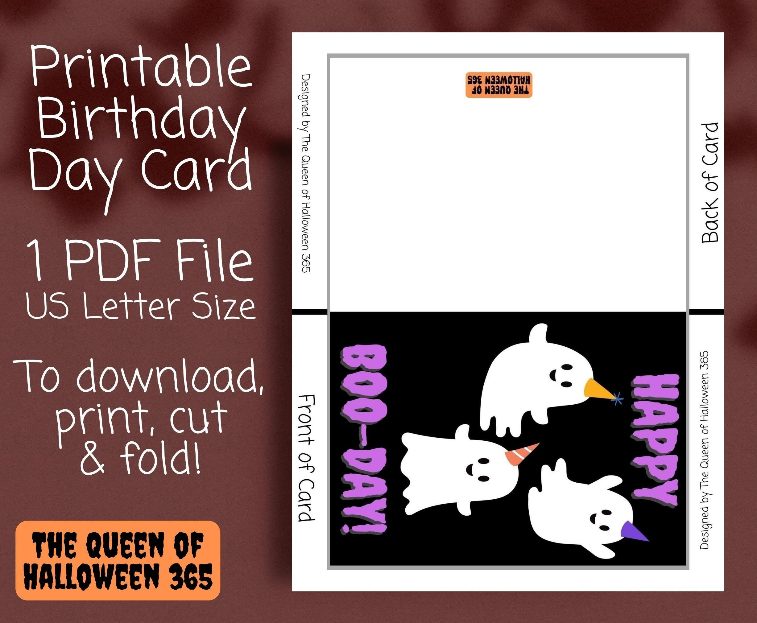 Wallpaper #ITHVNZMB5zzyi_yYzVif97 Printable Halloween Birthday Card Happy Boo Day Ghost Downloadable