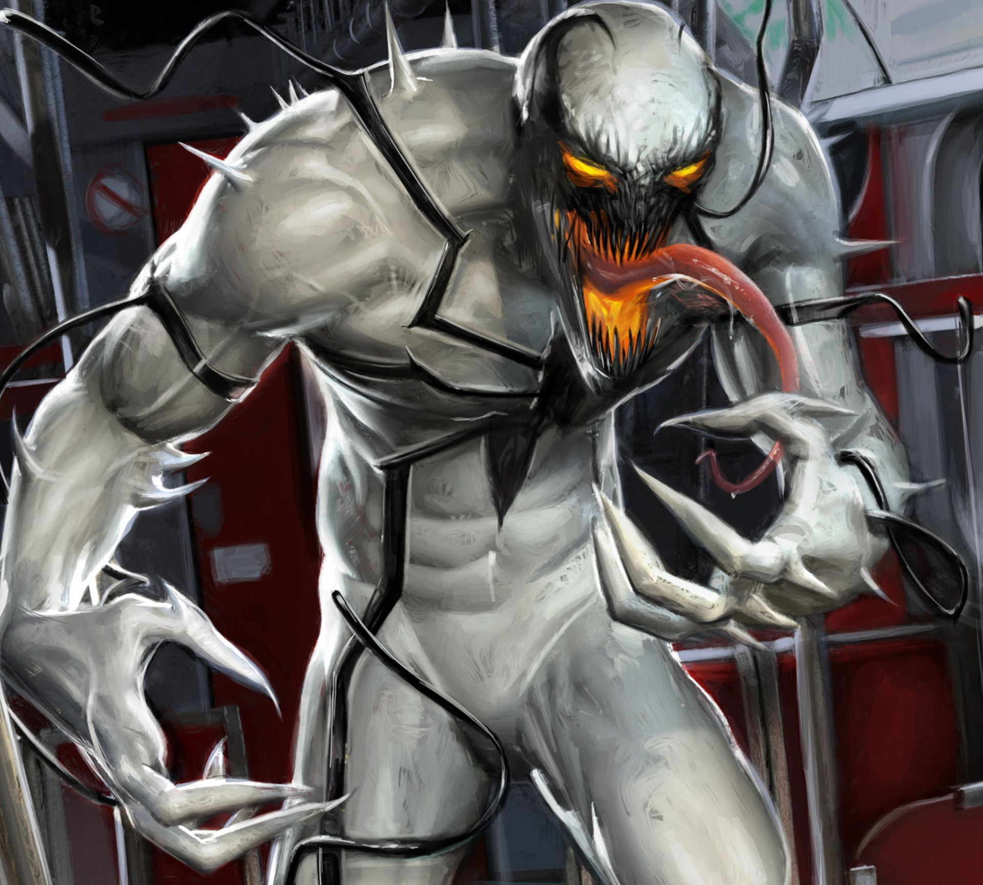 Wallpaper #rzNLM5MBcgDP3FvJ2apw84 Artstation Anti Venom Client Fleer Mike Thompson Anti Venom