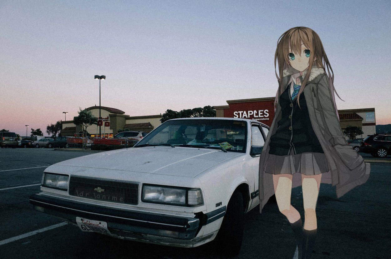 Wallpaper #46bf0 Download Girl Leaning on a Nissan Skyline Car Anime Wallpaper