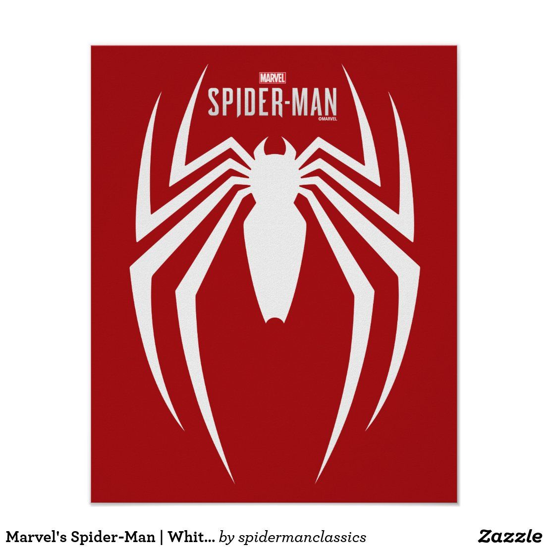 Wallpaper #0M6kJZMB71dOy6JZJBRg256 Marvels Spider Man White Spider Emblem Poster Spiderman Topper