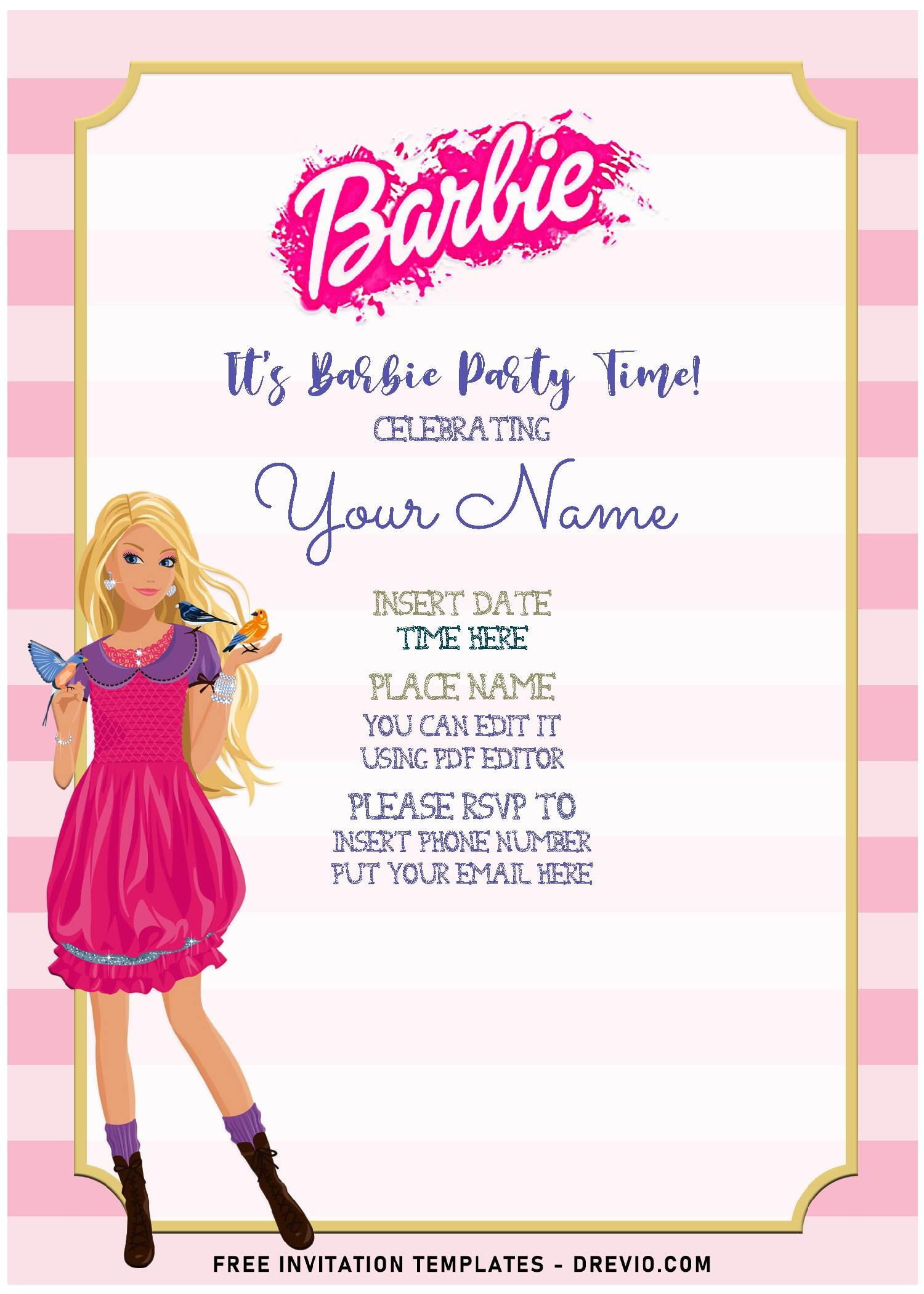 Wallpaper #nDEINpMB5zzyi_yYPFiv149 Free Editable Pdf Adorable Barbie Big City Dream Themed Birthday